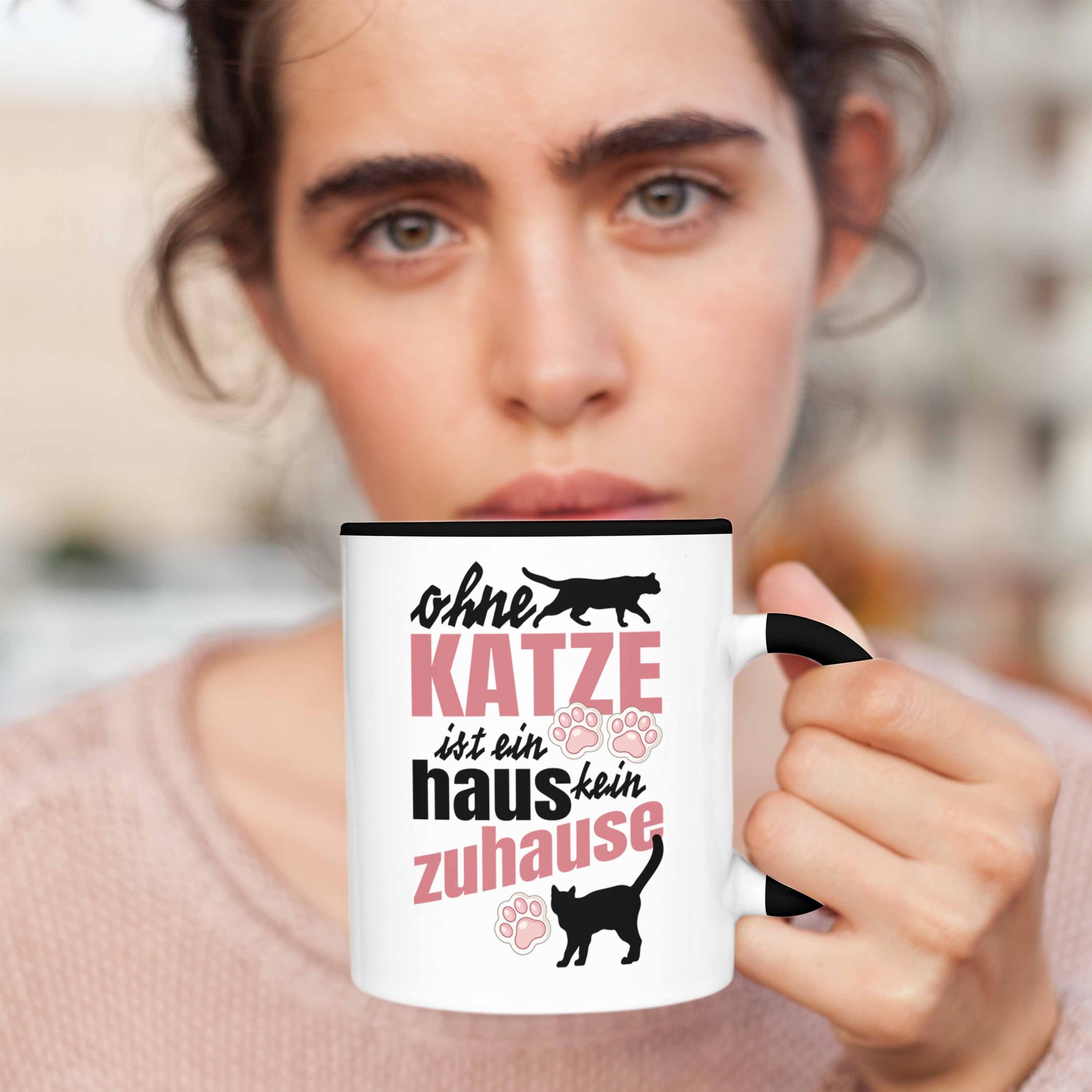 Trendation Tasse Trendation - Katze Kater Katzenbesitzer Tassen Tasse Geschenkidee Geschenk Schwarz Lustige Katzen mit Spruch Katzenmama