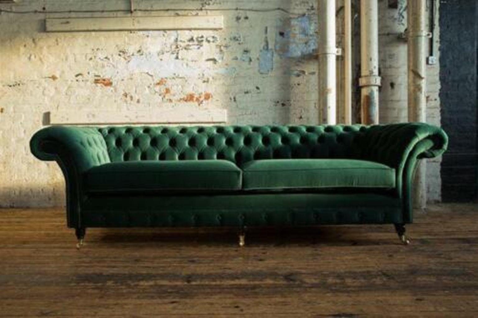 JVmoebel Stoff Sofas Chesterfield Couch Design XXL Sitzer Sofa Chesterfield-Sofa, 4 Polster Neu
