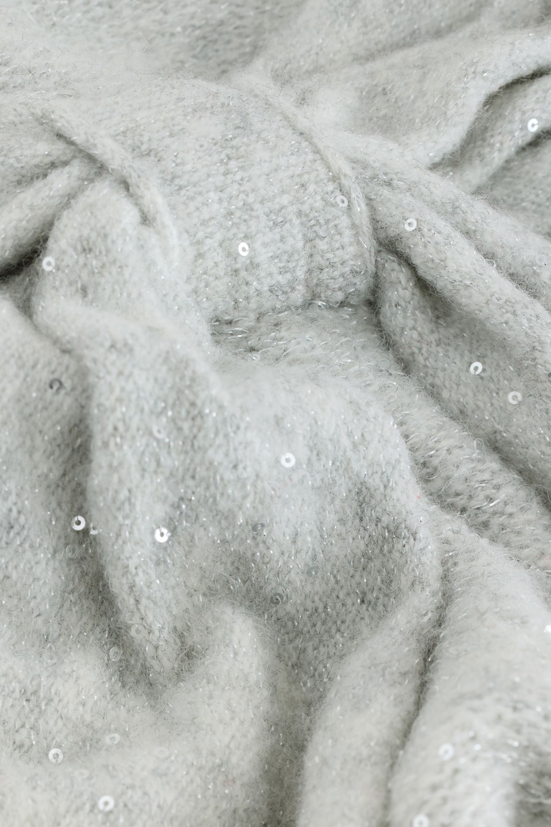 Next Strickpullover Schulterfreier Pullover mit Schleife + Pailletten (1-tlg)