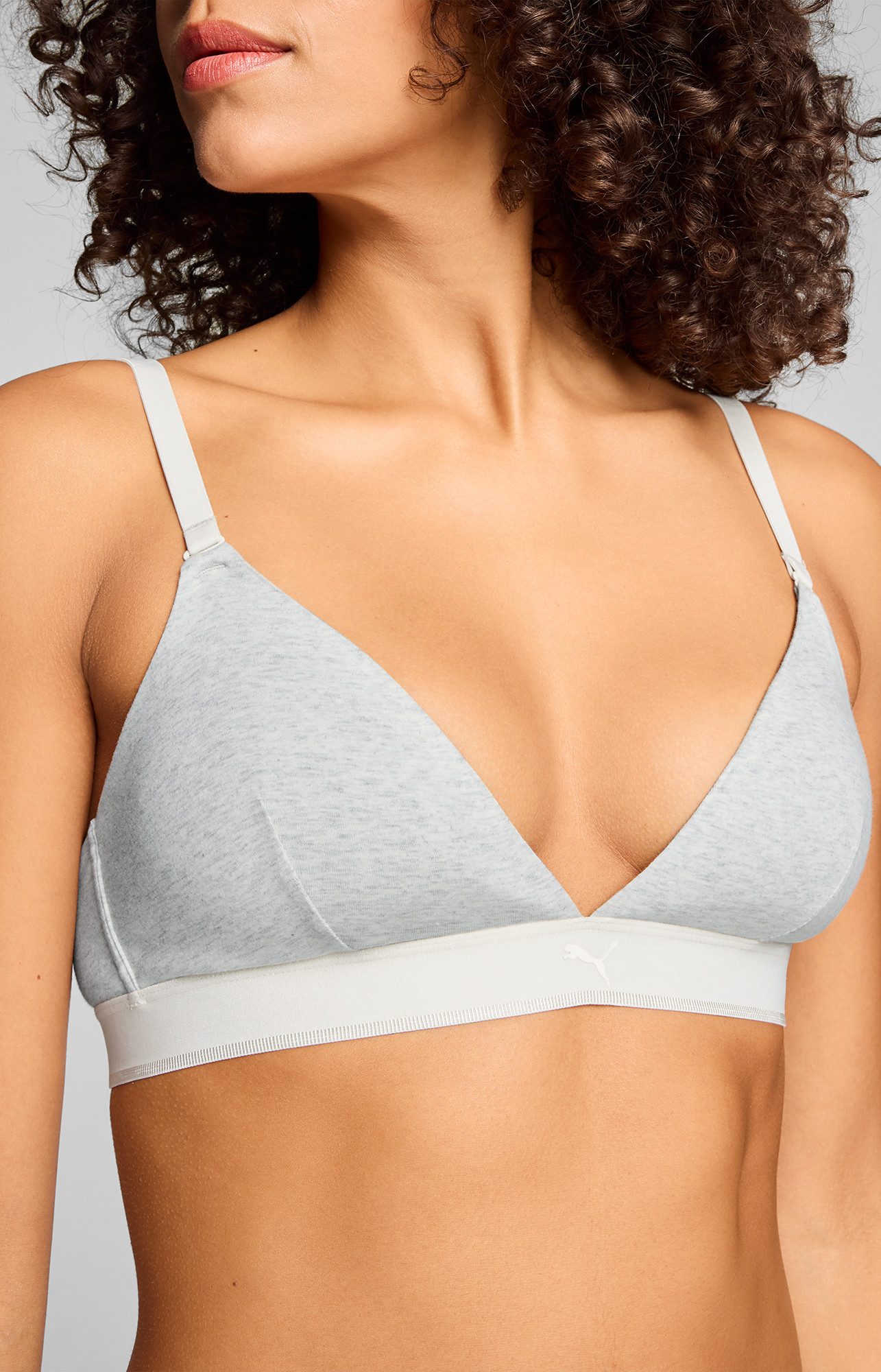 PUMA Bügelloser BH PUMA WOMEN COTTON TRIANGLE BRALETTE herausnehmbare gepolsterte Cups für anpassungsfähigen Look