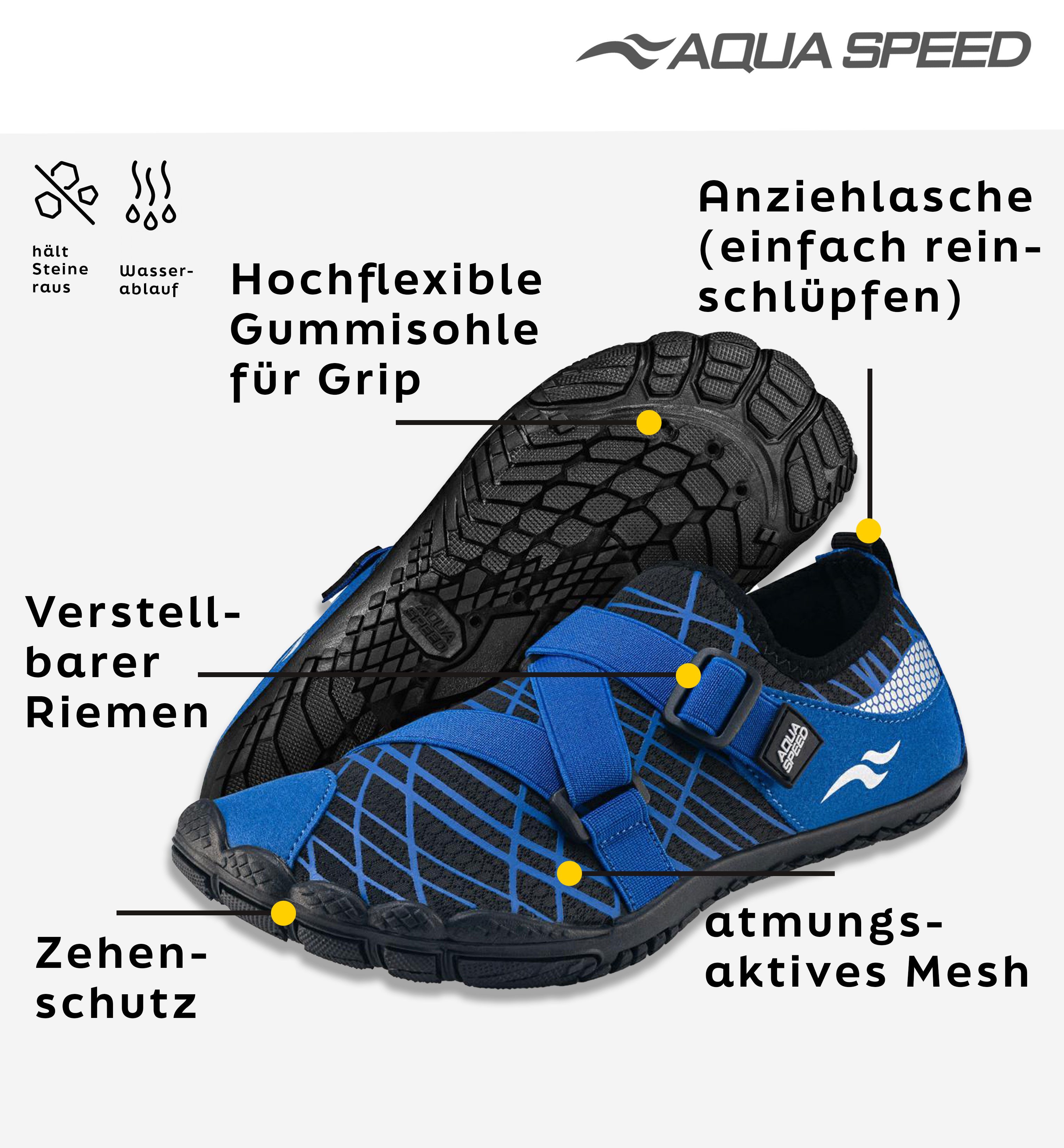 Aqua Speed Tortuga Schwimmschuhe Gr. 38 – Blau + Handtuch im Set Wasserschu günstig online kaufen