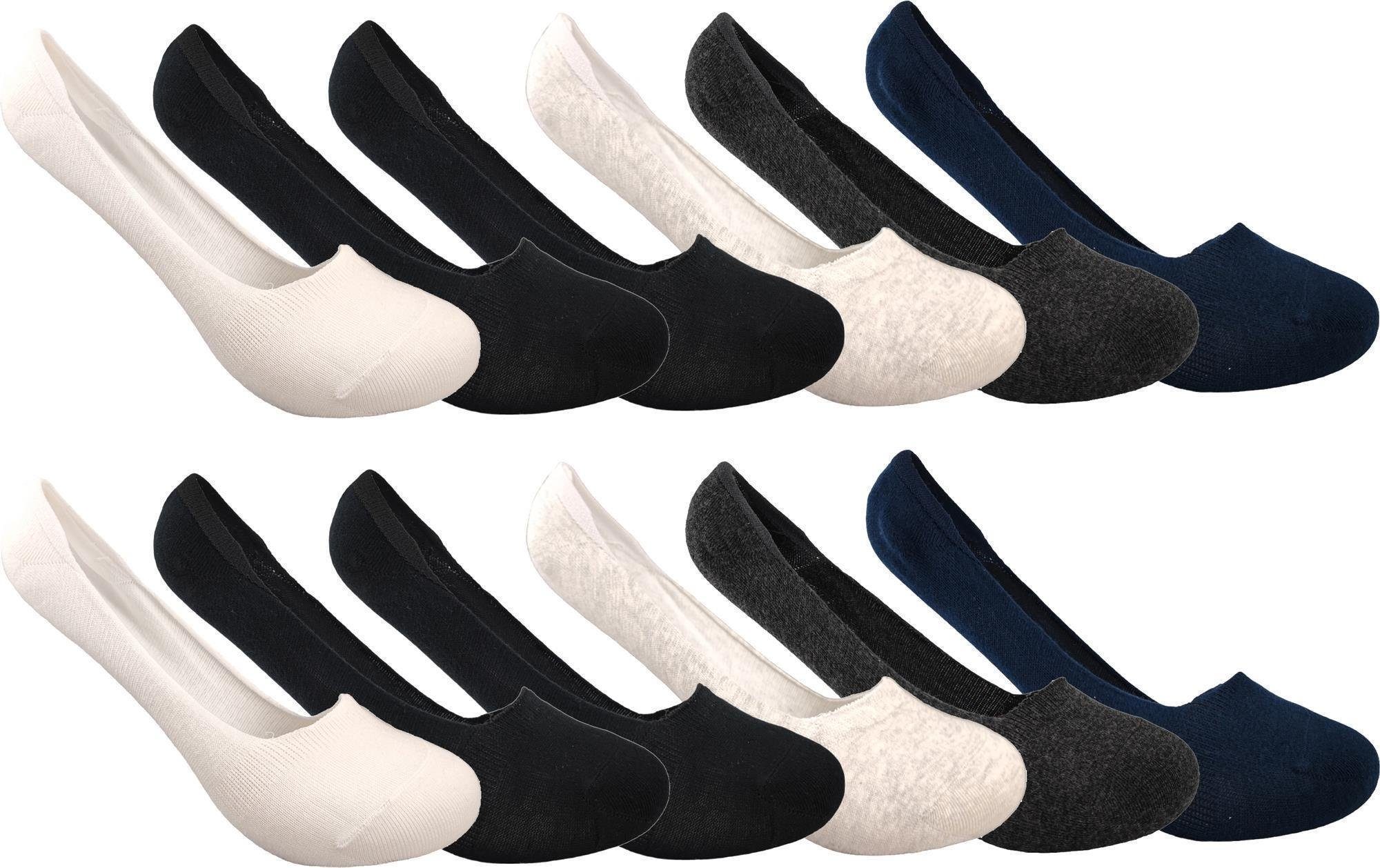 EloModa Füßlinge 12 Paar Damen & Herren Füßlinge unsichtbare Sport Socken mit Rutschfes (12-Paar)