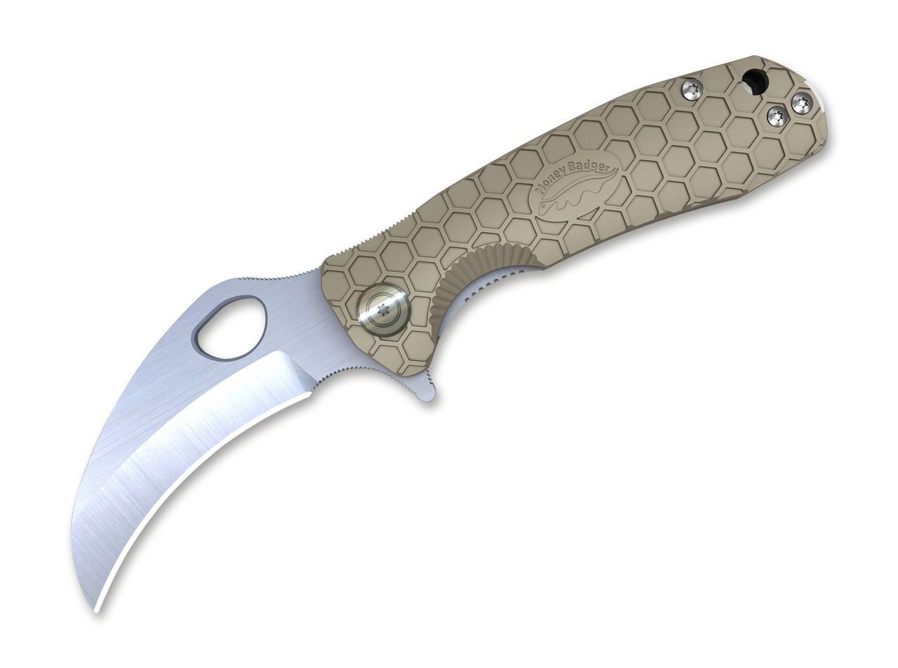 Honey Badger Taschenmesser Taschenmesser Claw D2 Medium Tan Plain
