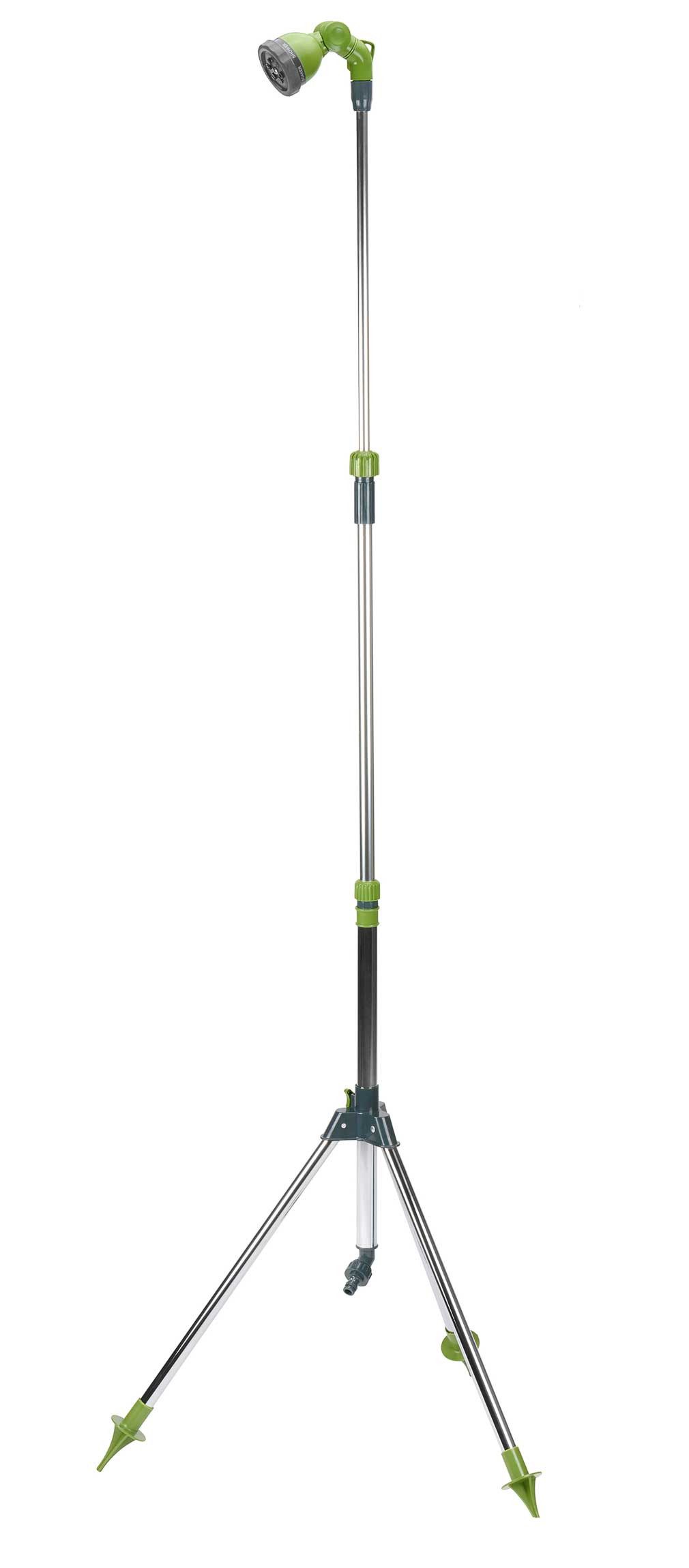 Kinzo Gartendusche mit 3-Bein-Stativ (höhenverstellbar von 160 – 220 cm, 1 St., mit Adapter für Schlauchanschluß), Outdoor Gartendusche