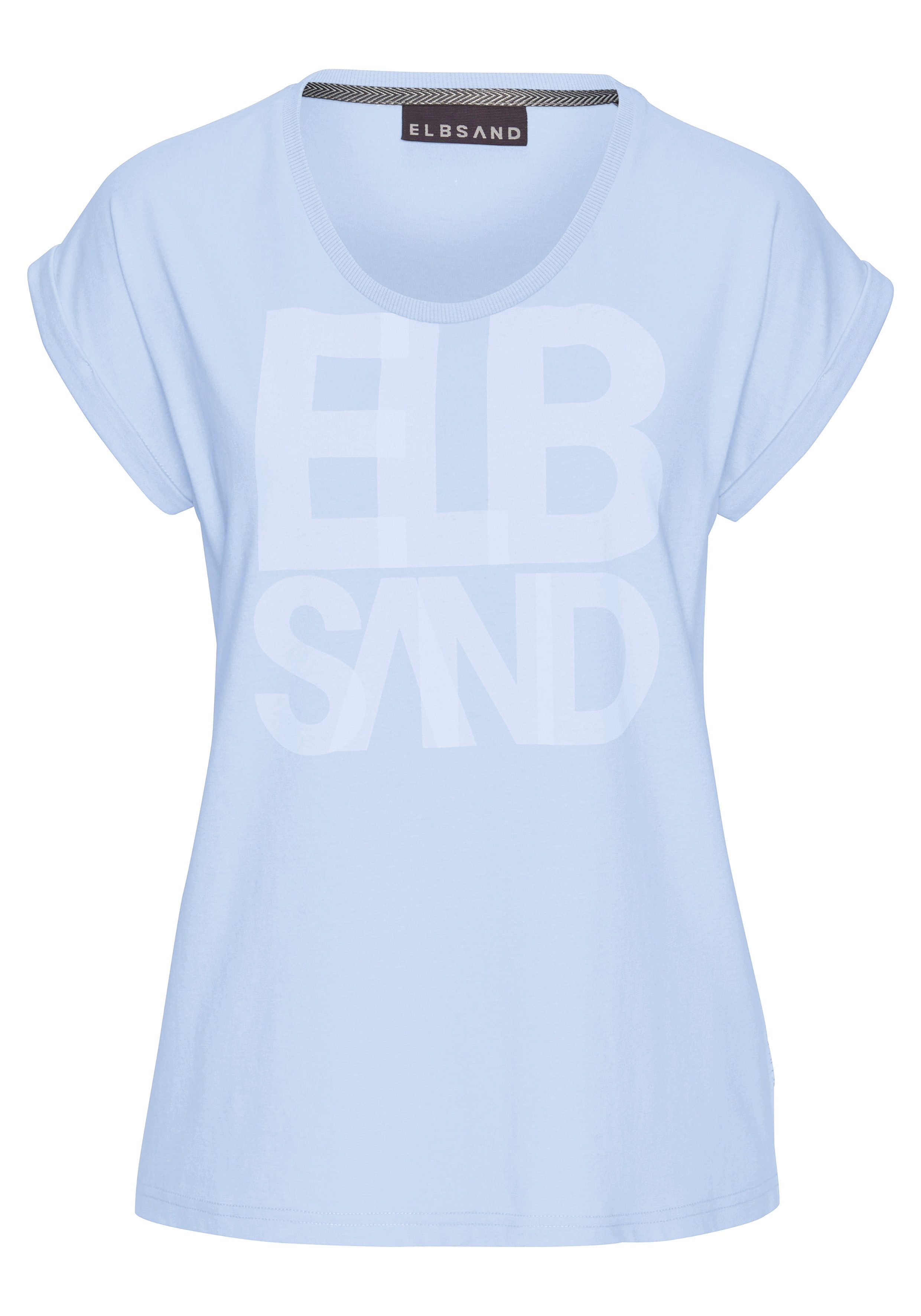 Elbsand T-Shirt Eldis mit Logodruck, Kurzarmshirt aus Baumwoll-Mix, sportlich-casual