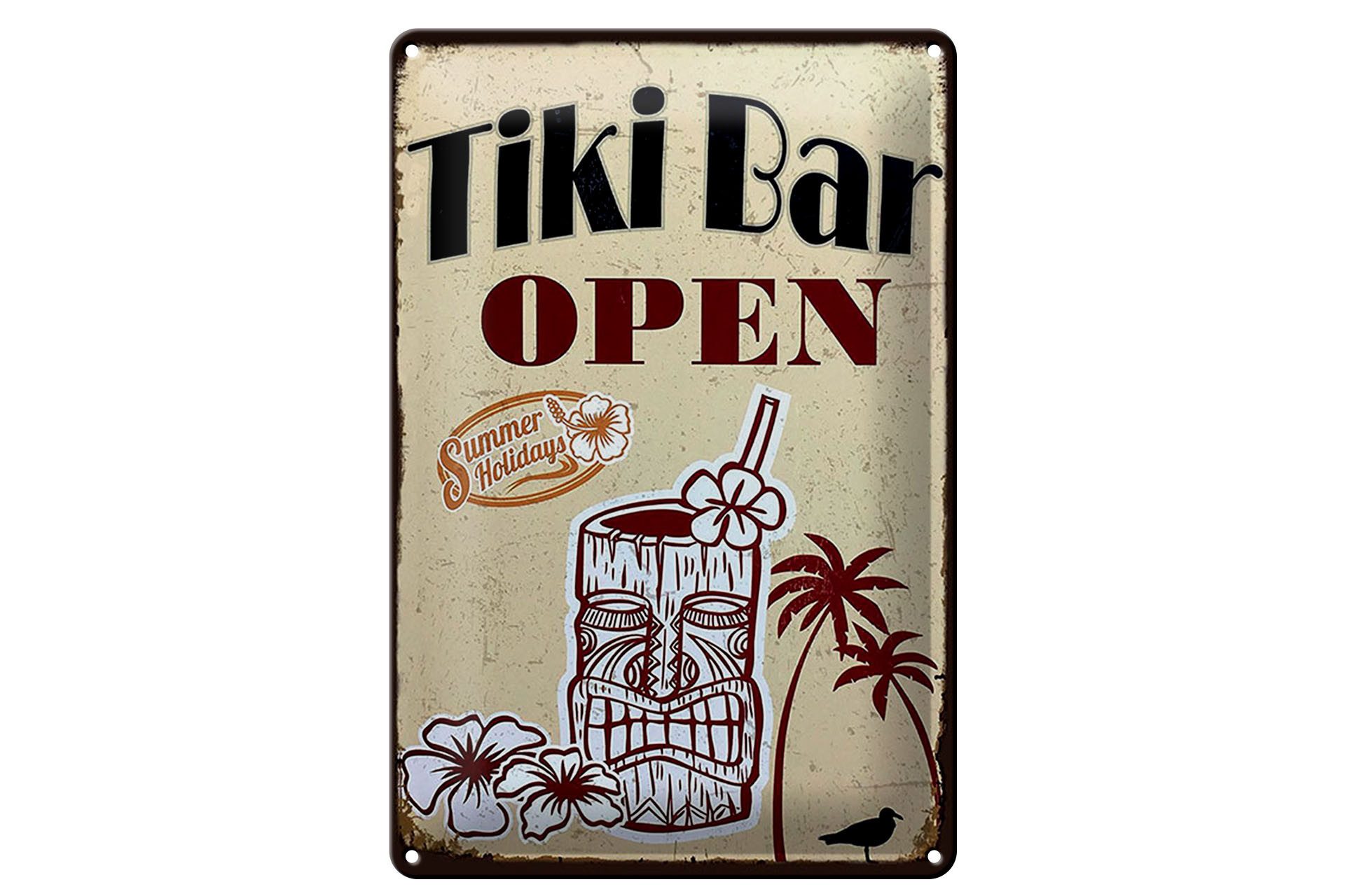Femer GmbH Metallbild Reklame 20x30 cm Tiki Bar open