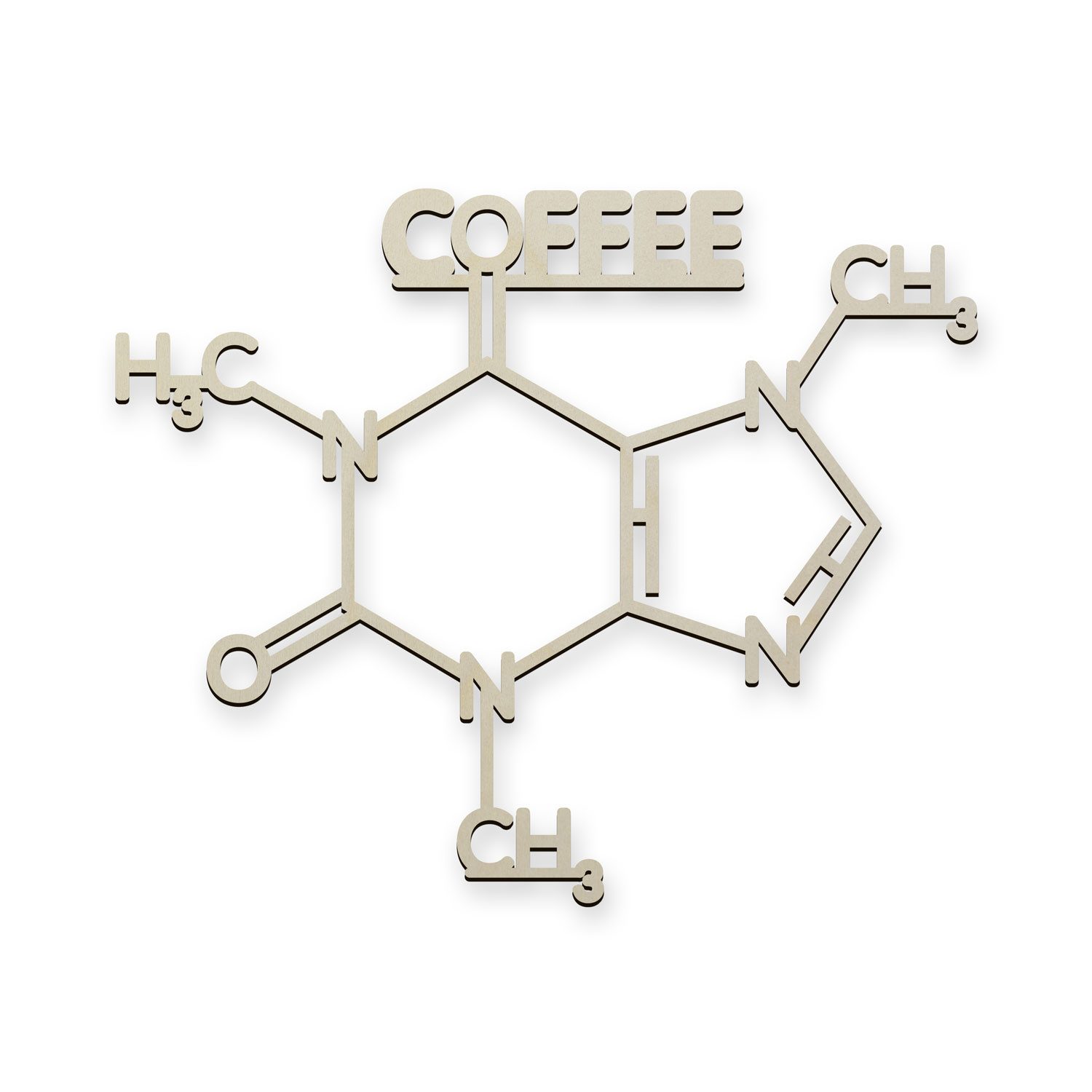 Namofactur 3D-Wandtattoo 'Coffee' aus Holz Wandbild Kaffee Caffé Wanddeko Café Dekoration, außergewöhnliches Geschenk Coffee Junkie, but first coffee Holzkunst