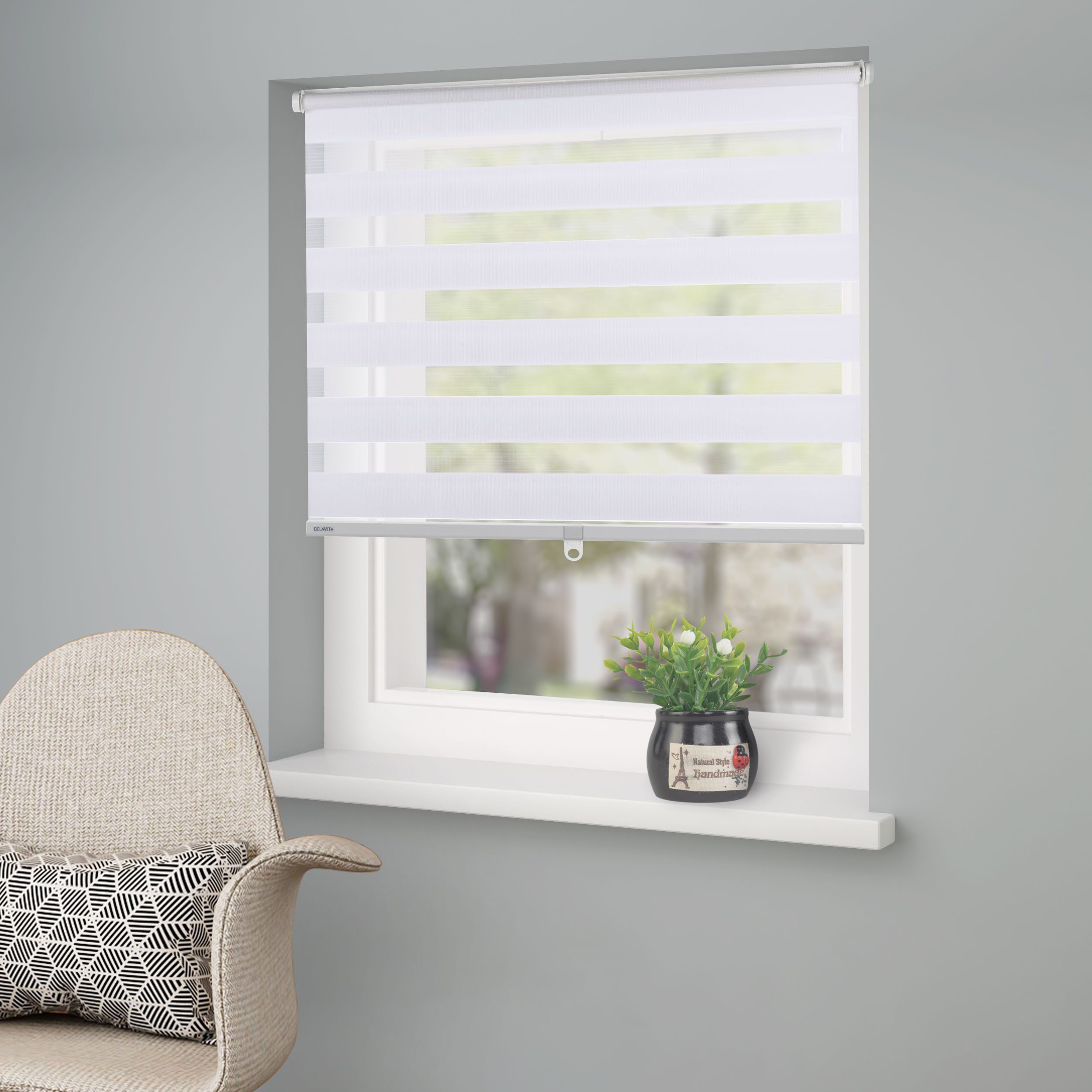 Doppelrollo Jan, my home, Lichtschutz, ohne Bohren, freihängend, Klemmfix, günstig online kaufen