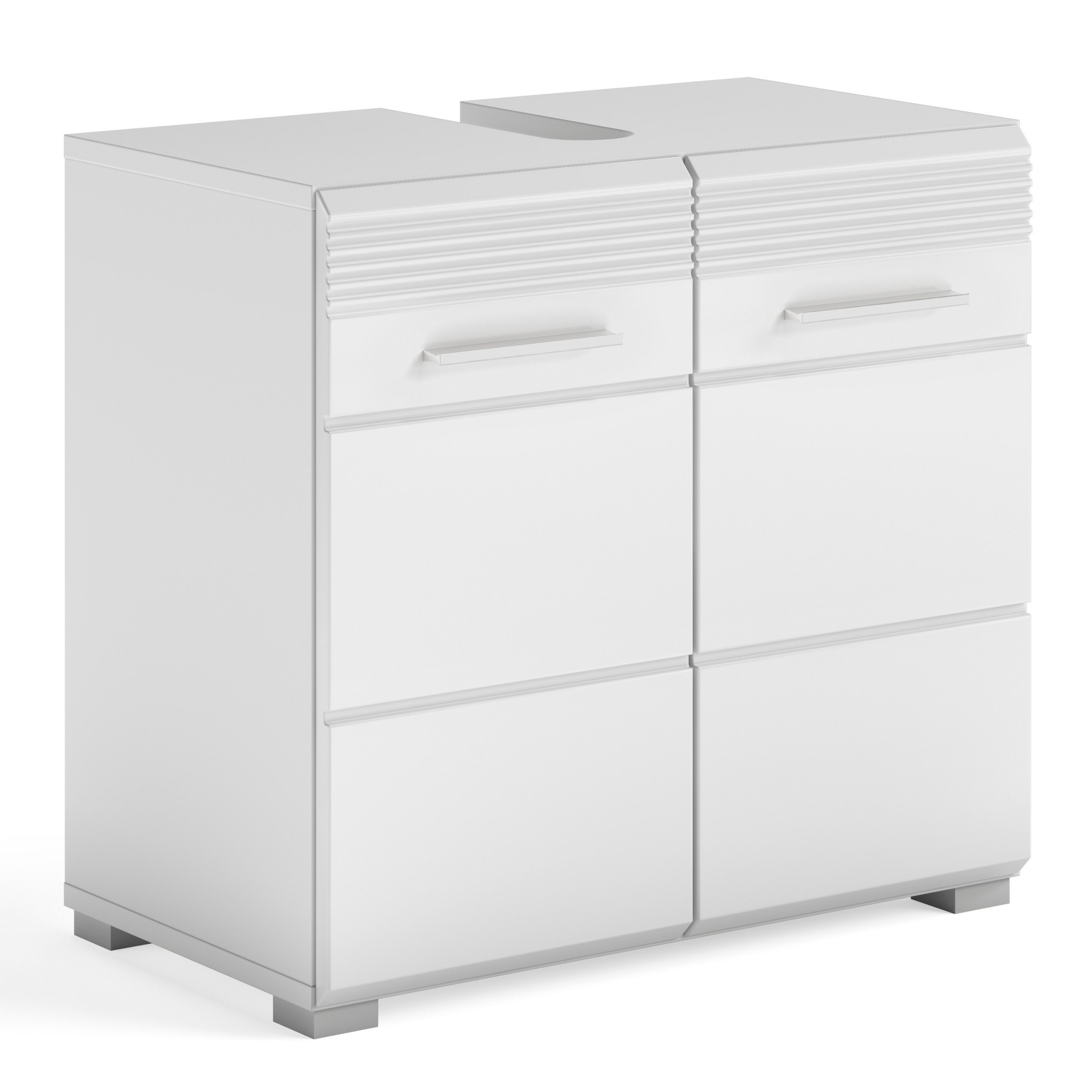 furnling Waschbeckenunterschrank Helsinki 2 Türen, 2 Fächer, Badschrank, Badmöbel, Unterschrank, 60 cm breit