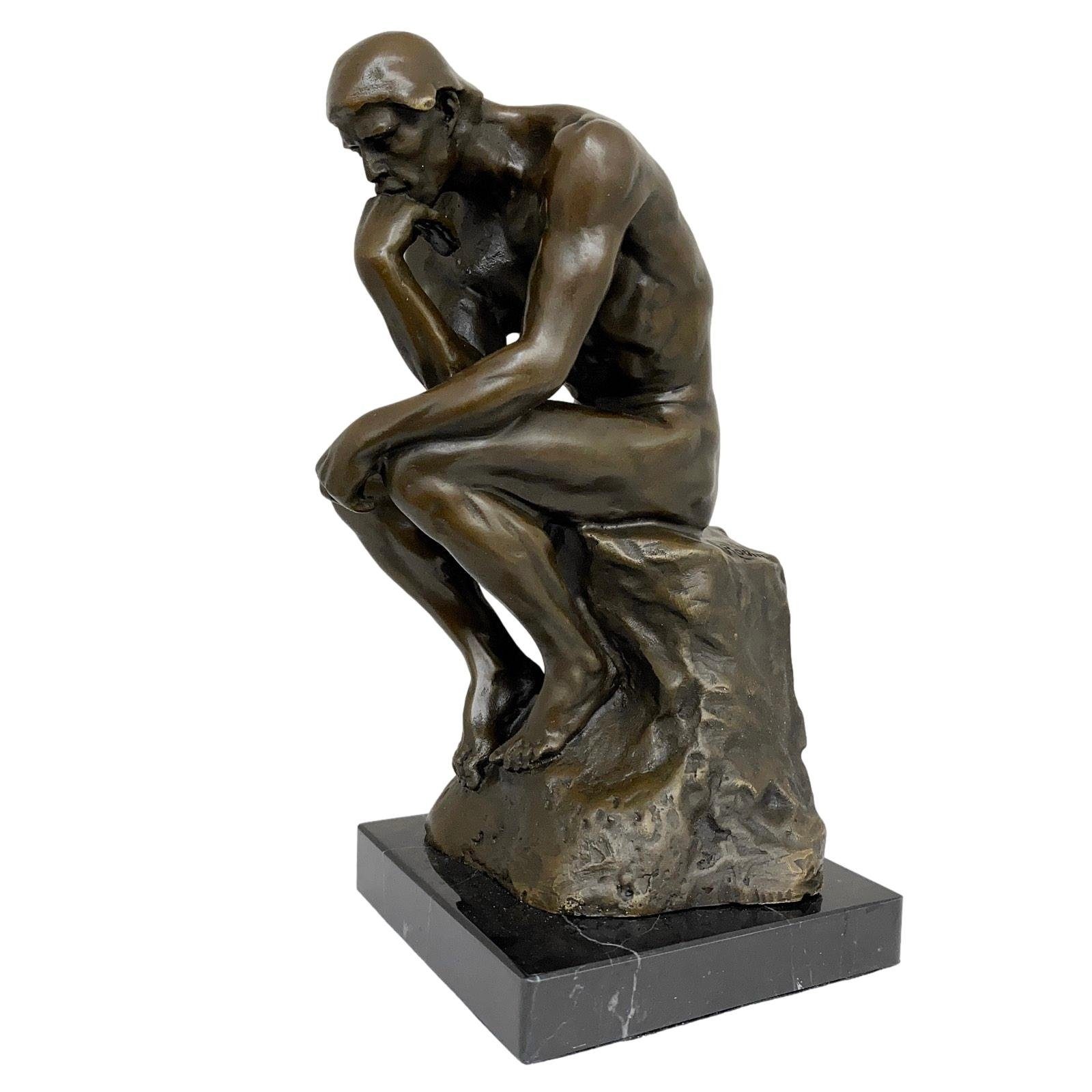 Aubaho Skulptur Bronzeskulptur 23cm Ko Skulptur Bronzefigur Denker Mann Rodin der nach