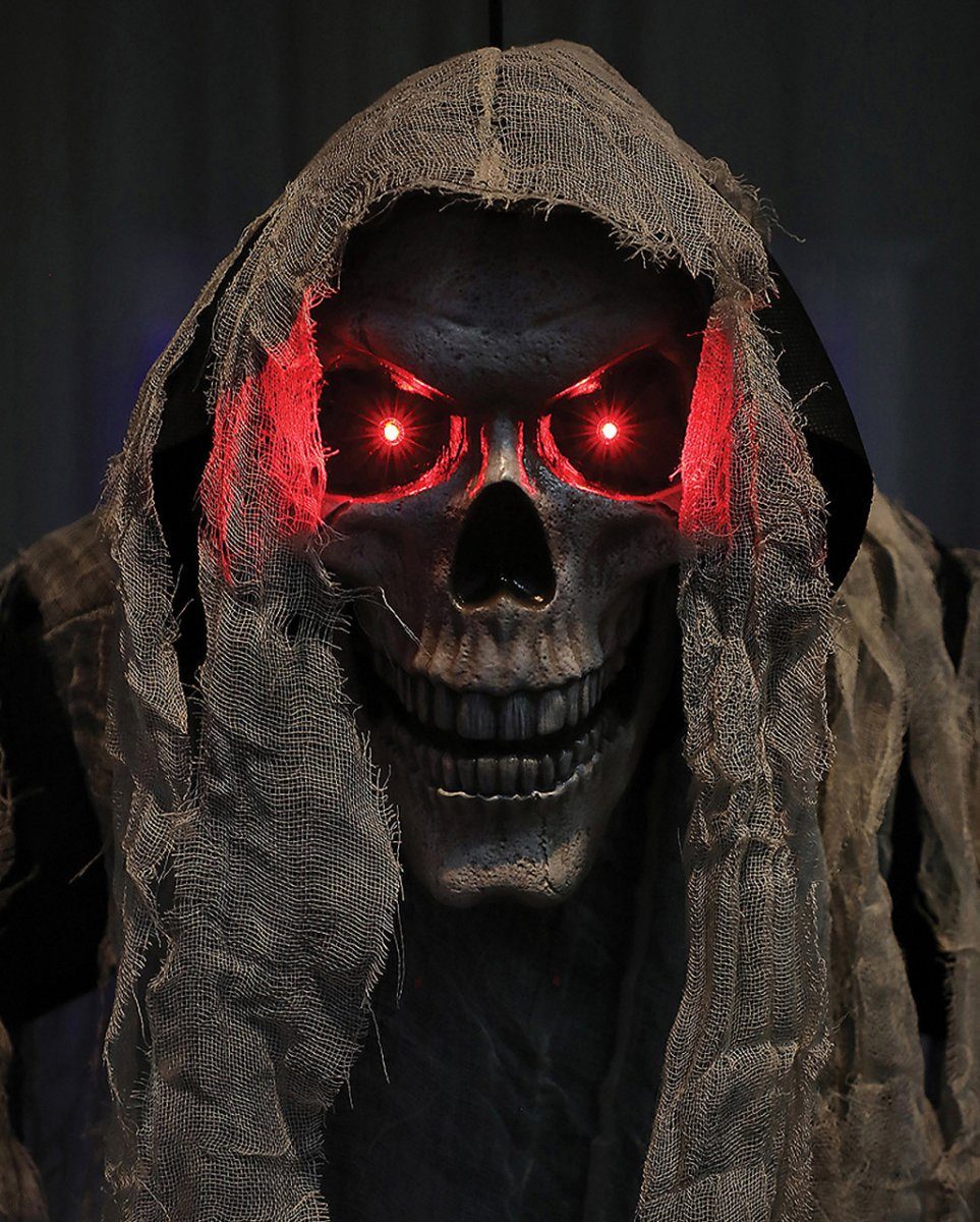 Horror-Shop Dekofigur Skelett Reaper & Hängefigur Licht Sound mit 182cm