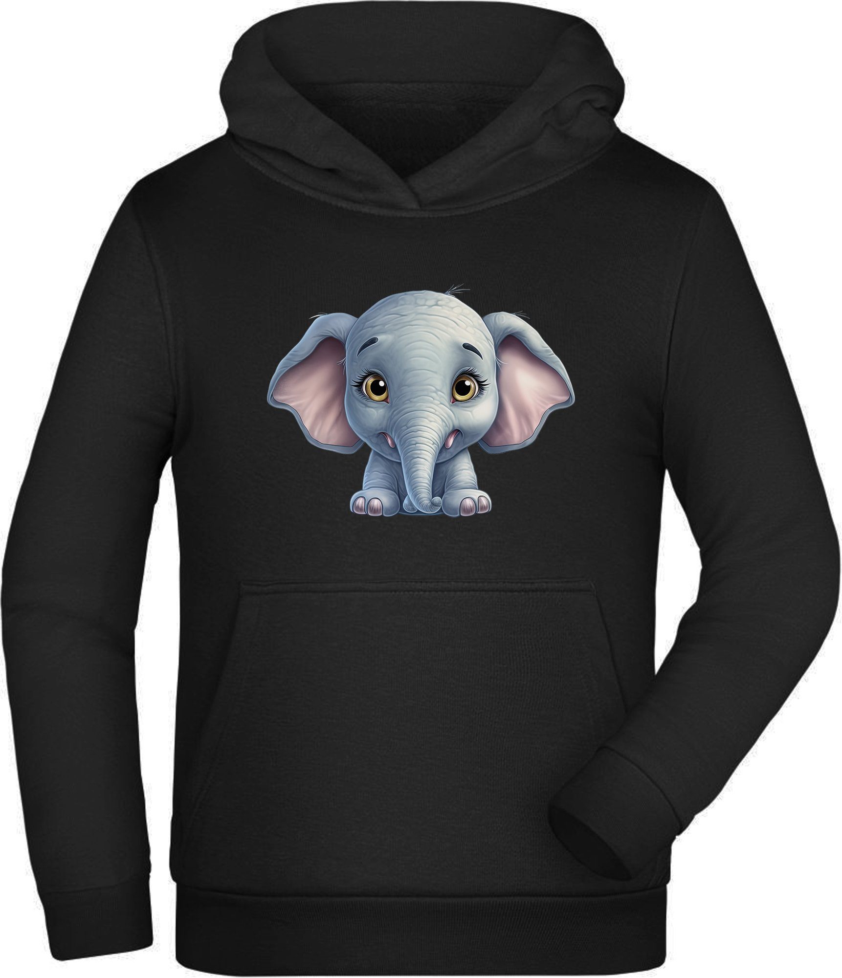 MyDesign24 Hoodie Kinder Kapuzen Sweatshirt - Baby Elefant Kinder Wildtier Hoodie Kapuzensweater mit Aufdruck i272