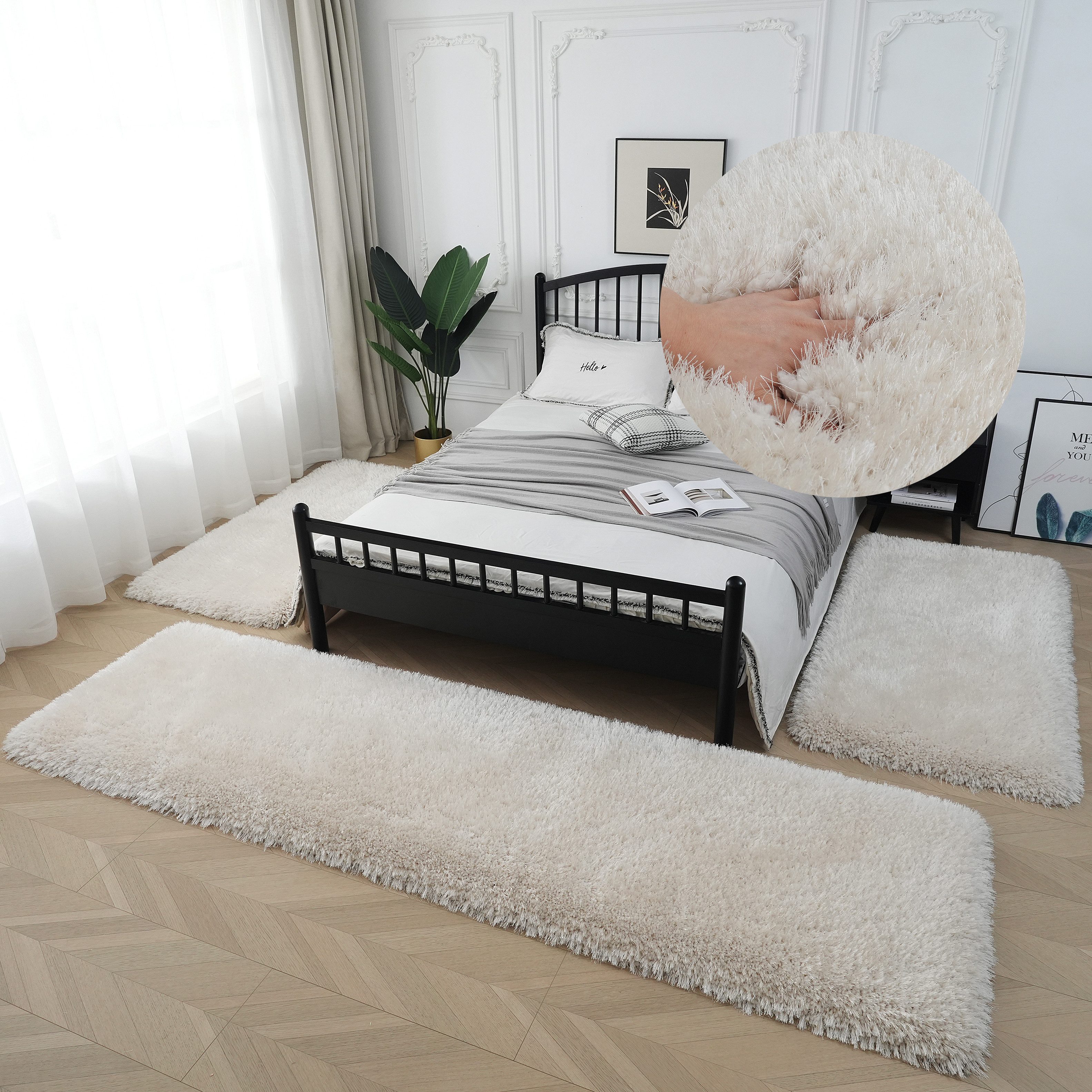 my home Bettumrandung Micro exclusiv Teppich, sehr hoher Flor, weich durch günstig online kaufen