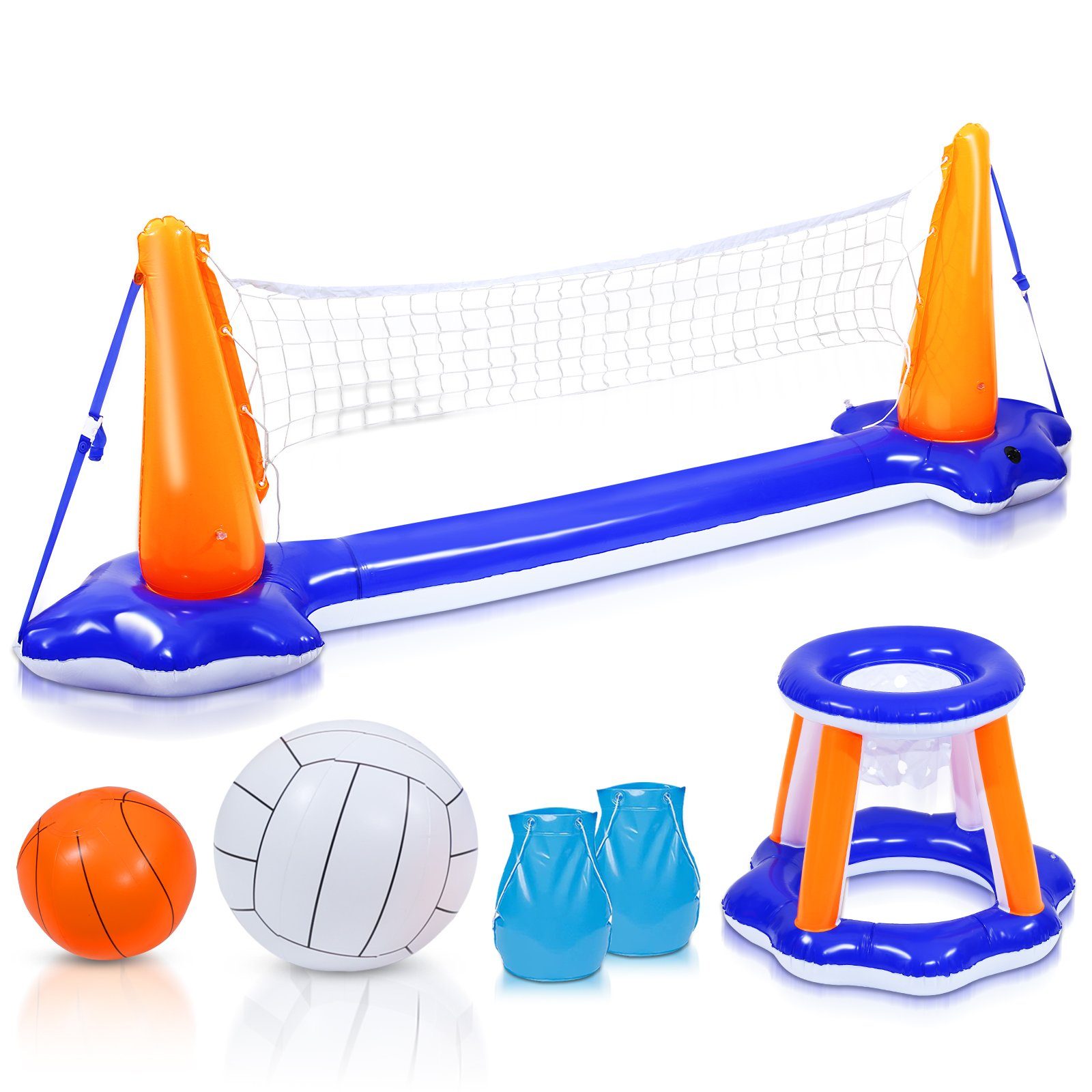 Randaco Volleyballnetz Pool spielzeug Basketball Poolball aufblasbares Pool Volleyball set