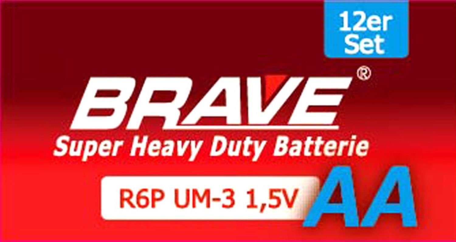 BURI 80x 12er-Pack Batterie, (960 St) 1,5V R6P Großpackung AA Brave Stück Batterien 960 UM-3