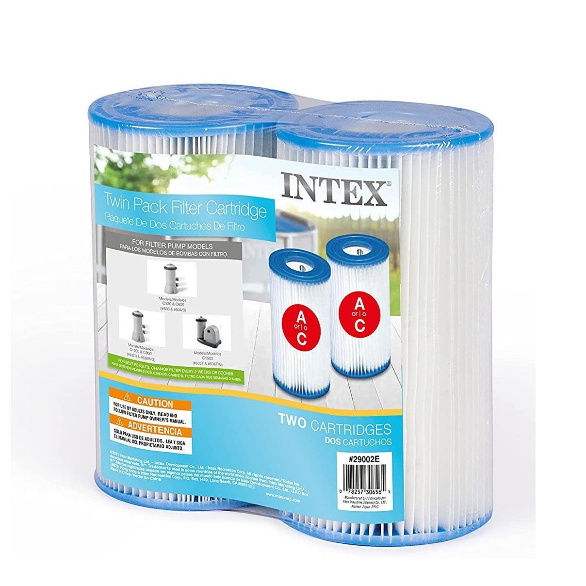 Intex Filterkartuschen-Reinigungsgerät Filterkartusche für Pools, Typ A, Doppelpack, Für Intex Pools geeignet