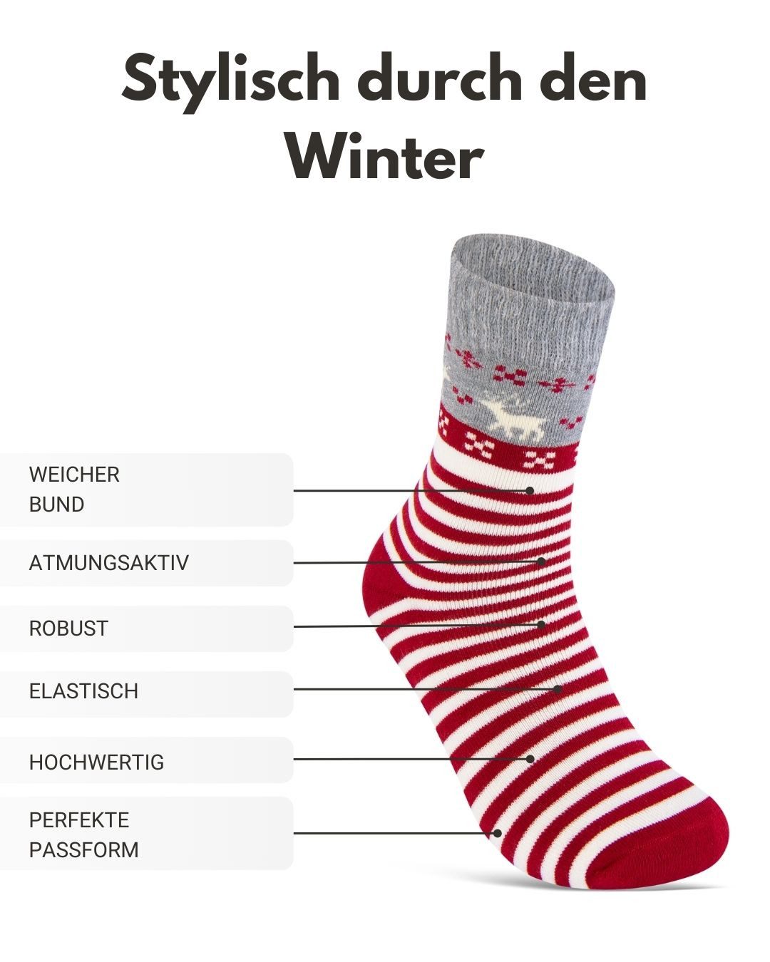 sockenkauf24 Thermosocken Damen warme Wintersocken Vollfrottee (38202, 6-Paar, 35-38) aus Baumwolle mit Komfortbund