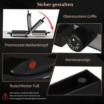 Scheffler Elektrogrill Kontaktgrill 3 in 1 Multigrill, Grill, Elektrischer Optigrill, 2000,00 W, Antihaftbeschichtet, Edelstahl Tischgrill mit Grill