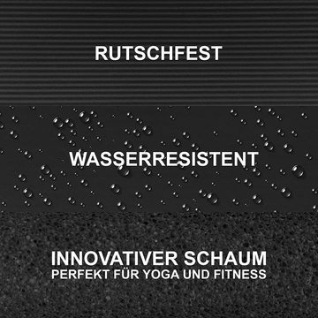 MSports® Gymnastikmatte Yogamatte rutschfest inkl. Tragegurt + Poster + Workout App