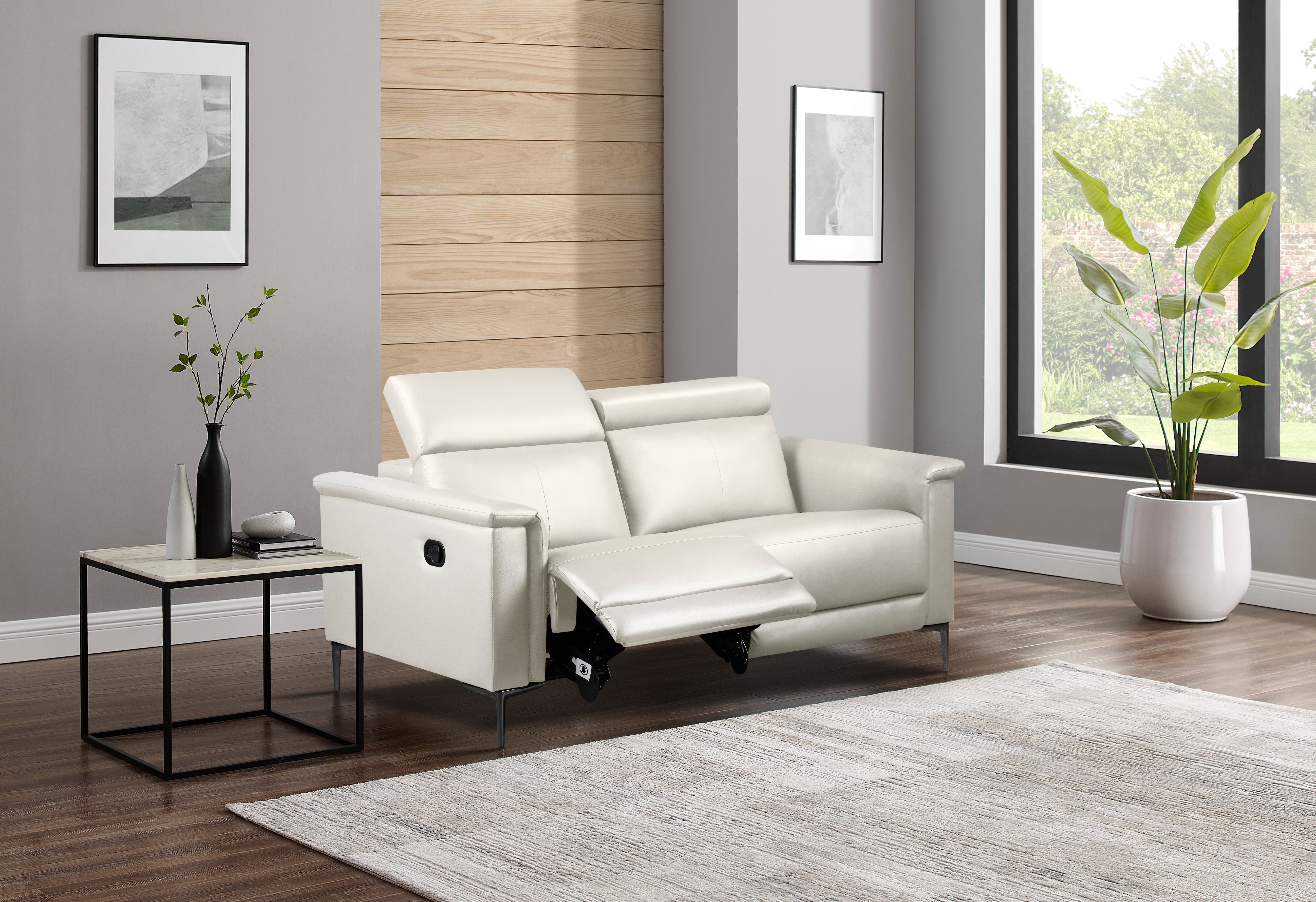 OTTO home 2-Sitzer LUND, 160 cm, mit Relaxfunktion und Kopfteilverstellung, manuell od. elektrisch (m.USB-C), Echtleder, Kunstleder, Webstoff