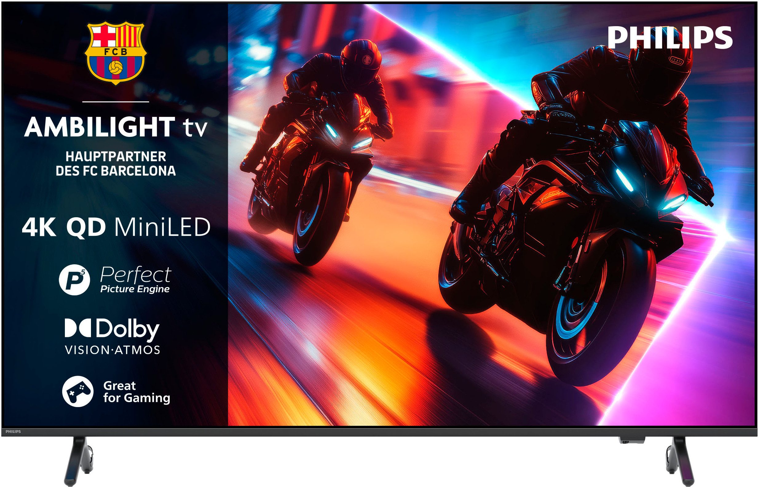 Philips 75MLED910/12 QLED Mini LED-Fernseher (189 cm/75 Zoll, 4K Ultra HD, Smart-TV, Ambilight, P5 Perfect Picture Engine, Dolby Vision, Gaming, Alexa)