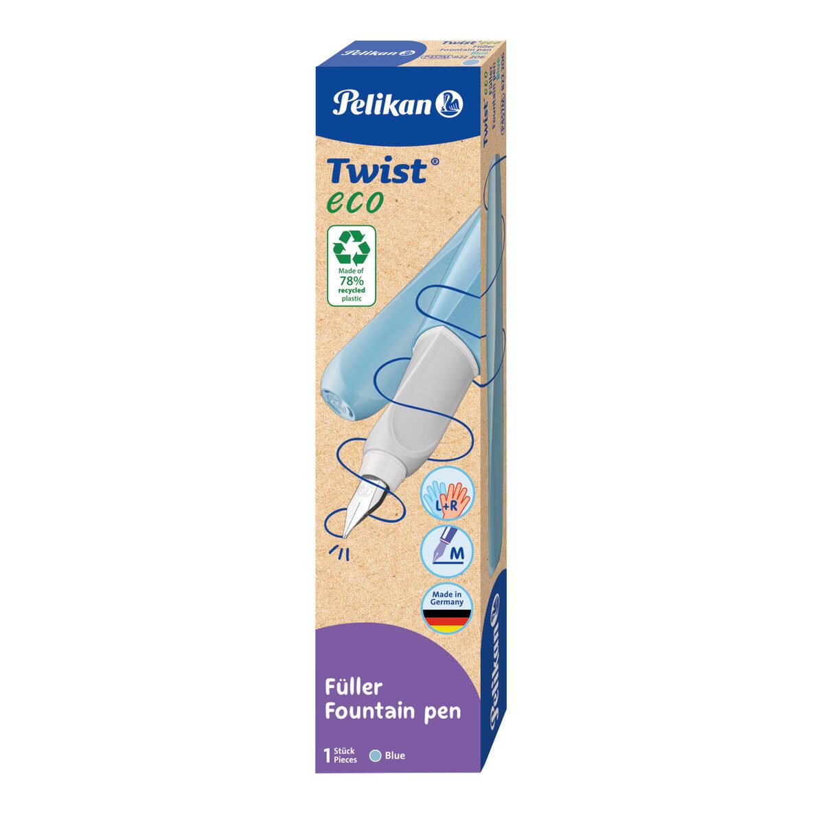 Füllhalter Füller Twist Eco - Feder M blau.