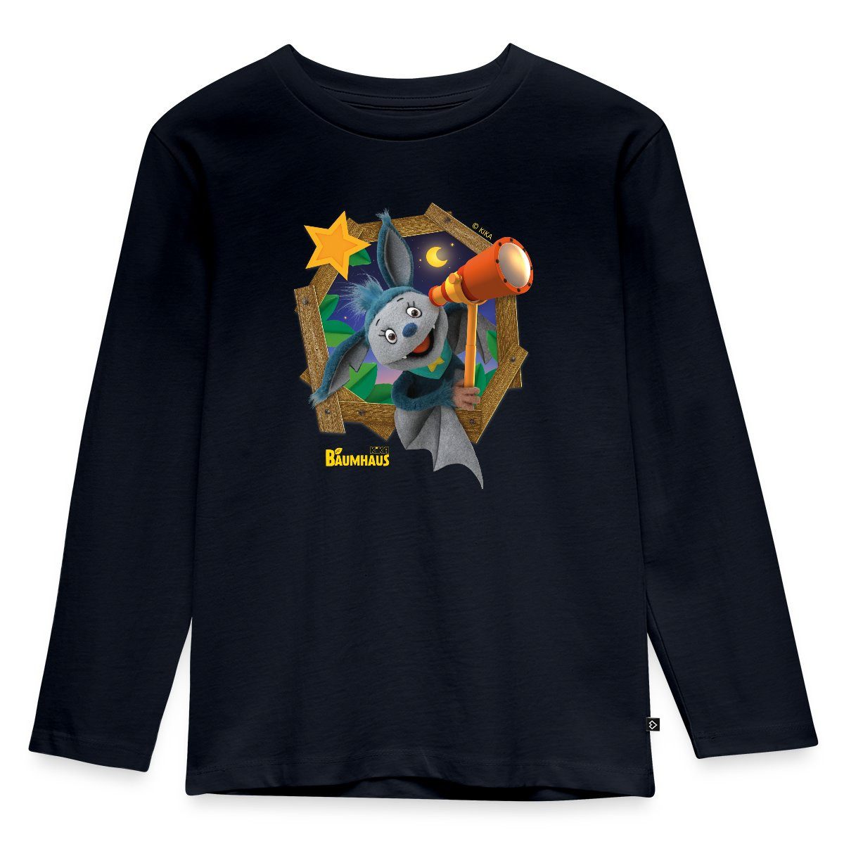 T-Shirt KiKA-Baumhaus Mit Fidi Guckt Aus Dem Fenster Kinder Premium Langarmshi