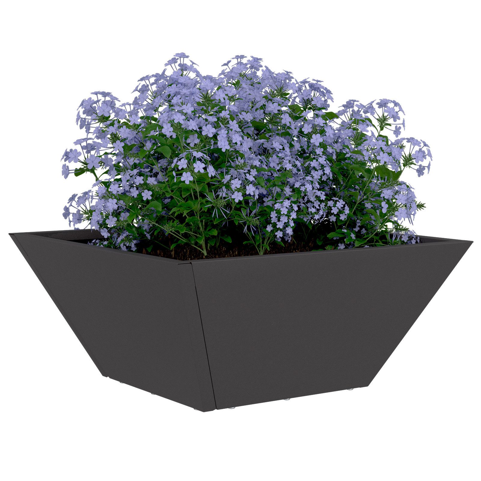Thumbnail - vidaXL Blumentopf Garten Schüssel Pflanzer Schwarz 35x35x15 cm Stahl (1 St)