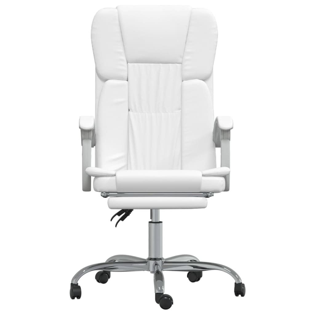 vidaXL Bürostuhl Bürostuhl mit | Weiß Liegefunktion Weiß Kunstleder Weiß (1 St)
