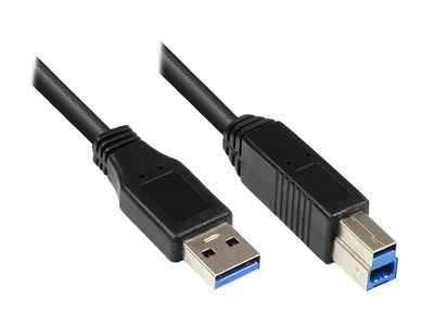 shortix »kurzes USB-3.0-Kabel (A auf B). 20cm. 25cm. 50cm.« USB-Kabel, USB 3.0 Typ A, USB 3.0 Typ B (50 cm), kurz