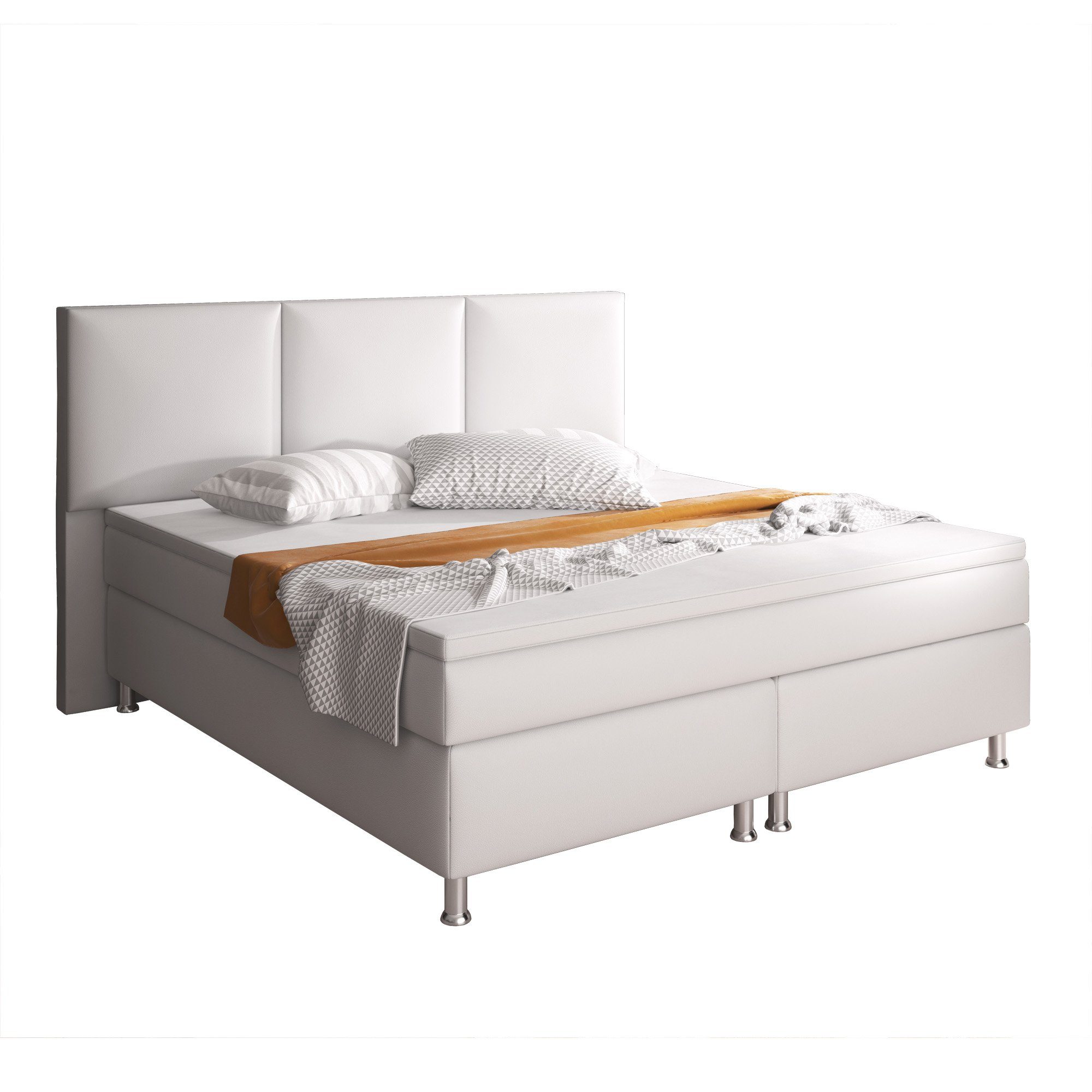 inter Boxspringbett Oslo 180x200 cm (Spar ser, Bett sprinboxbett Schlafbett 180x200 cm), inkl.Topper,inkl.Matratzen
