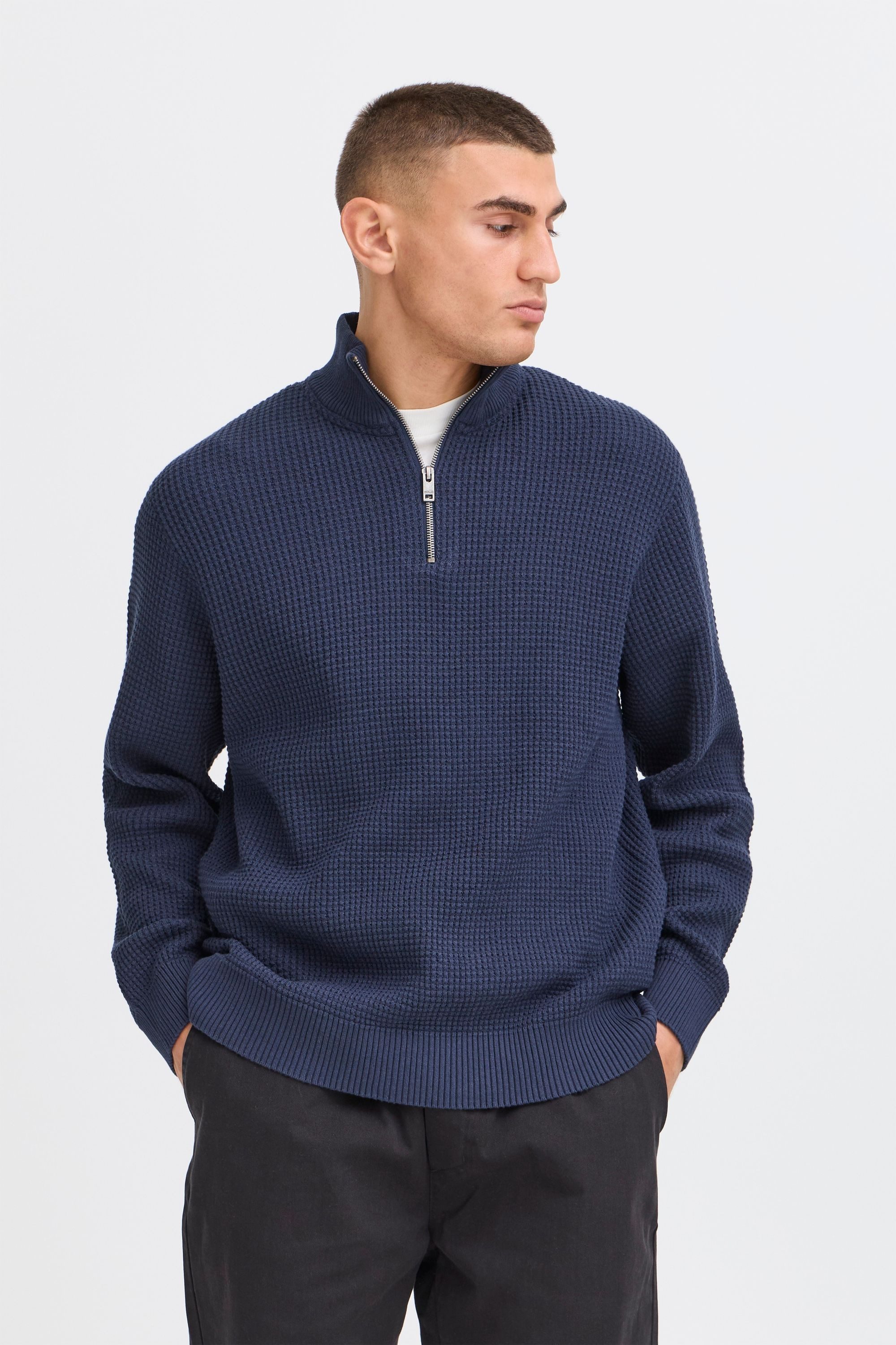 !Solid Troyer SDRIVER HALFZIP Modischer Grobstrick-Troyer