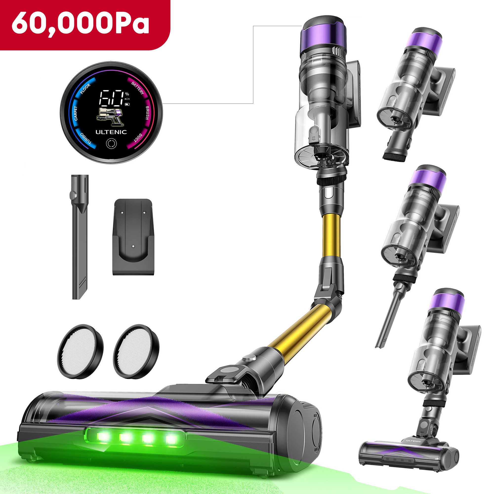 Akku-Stielstaubsauger UL20P Akku Staubsauger, 60000Pa,60min
