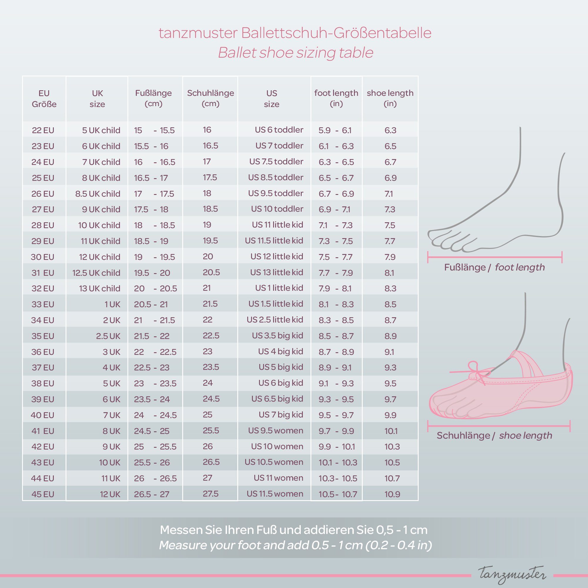 tanzmuster Ballettschuhe Leon aus 100 % Baumwolle Tanzschuh Ballettschläppchen für Kinder und Erwachsene
