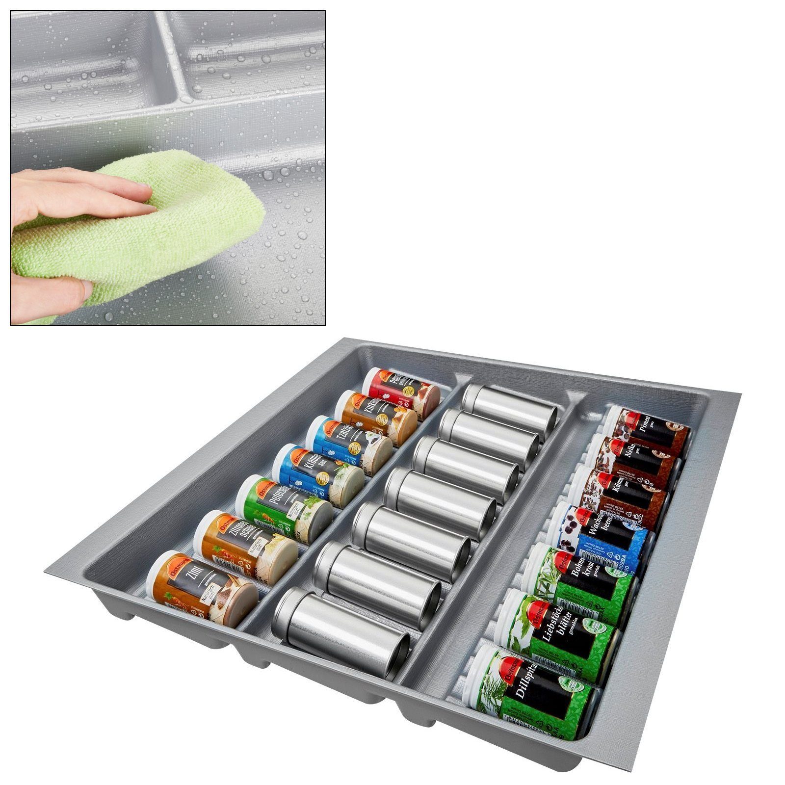SO-TECH® Besteckeinsatz Orga-Box-3 silbergrau Canvas Besteckeinsätze günstig online kaufen