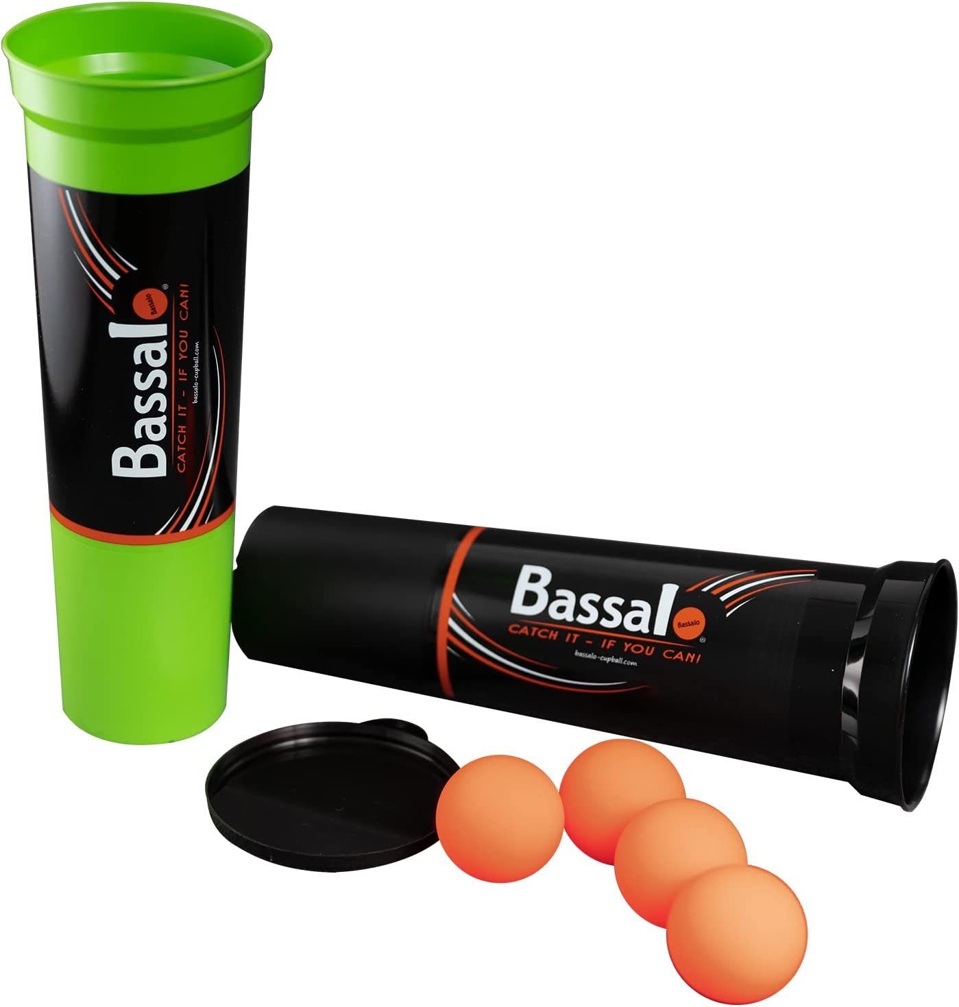 Bassalo Spielball Cupball in Germany Plus 4 Spielanleitung, 2 Indoor, Starter-Set Bälle, und - 2er Made Becher, Outdoor