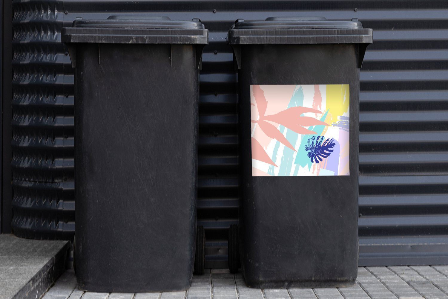 MuchoWow - Container, Mülleimer-aufkleber, Strand Wandsticker Sticker, St), Abfalbehälter Mülltonne, Sommer Gelb (1 -