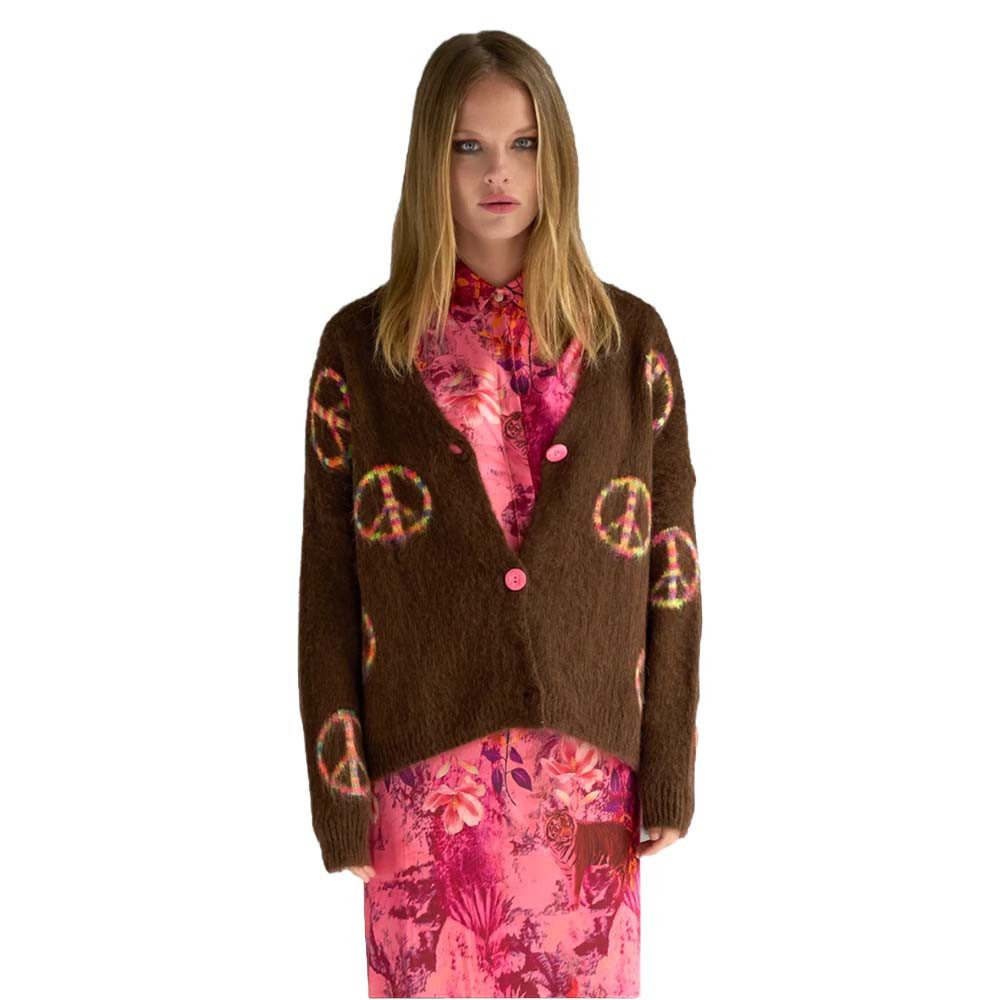 Miss Goodlife Cardigan MG13398 "Peace Allover" – Chocolate günstig online kaufen