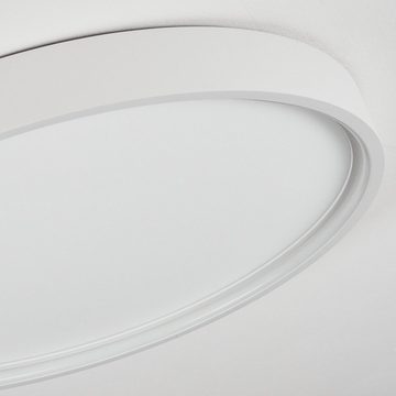 hofstein Deckenleuchte »Spinete« runde Deckenlampe aus Metall/Kunststoff in Weiß, (45cm), 3000 Kelvin, dimmbar über herkömmlichen Lichtschalter, LED 27,5 Watt, 2400 Lumen