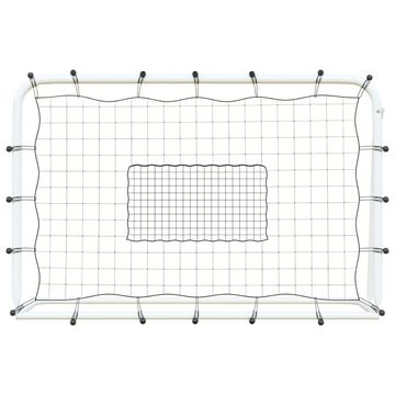 vidaXL Fußballtor Fußballtor mit Netz Weiß Schwarz 184x61x123 cm Stahl PE