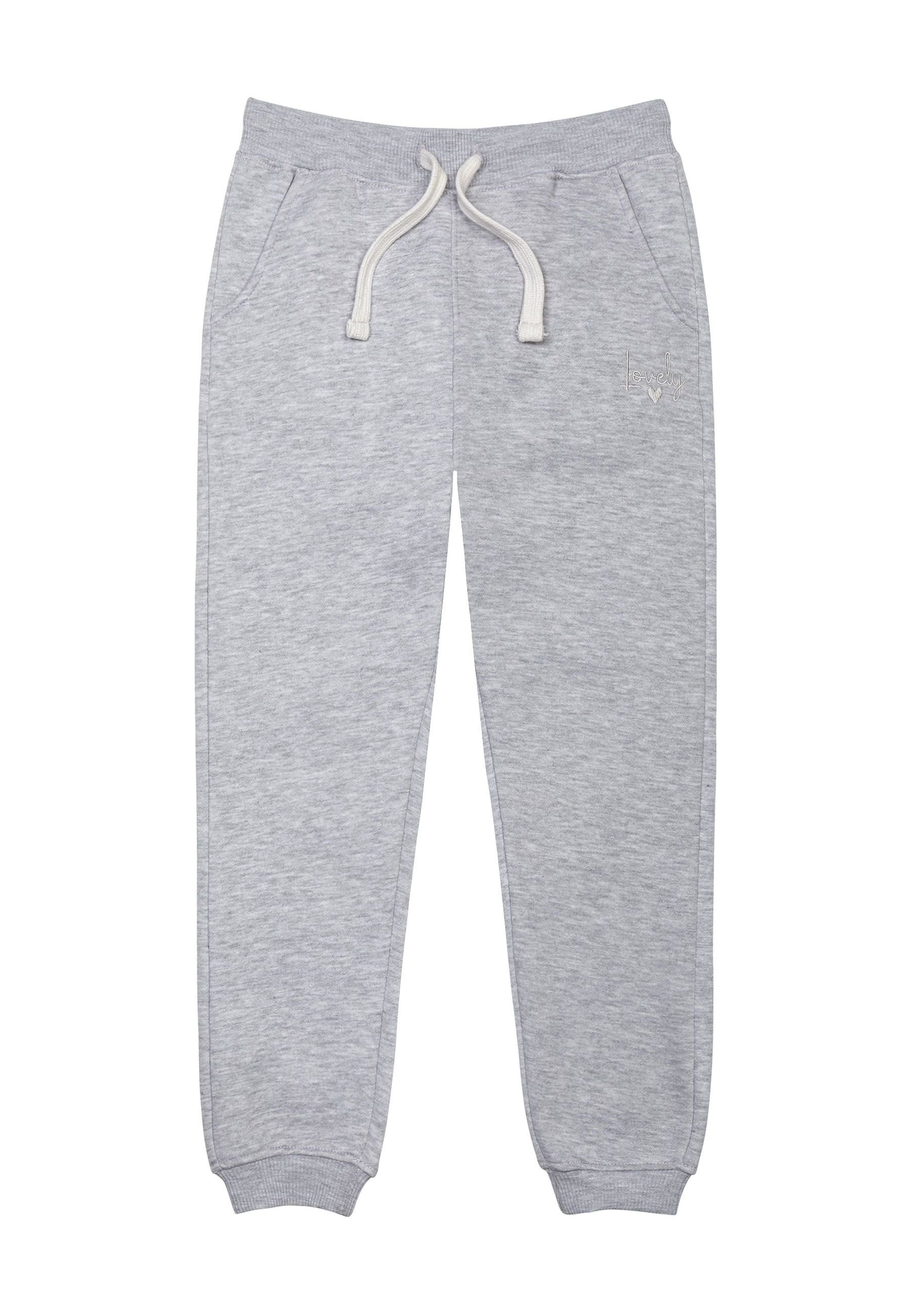 Bekannte Marke MINOTI Sweatpants „Lovely“-Fleece-Jogginghose (1y-14y) Grau