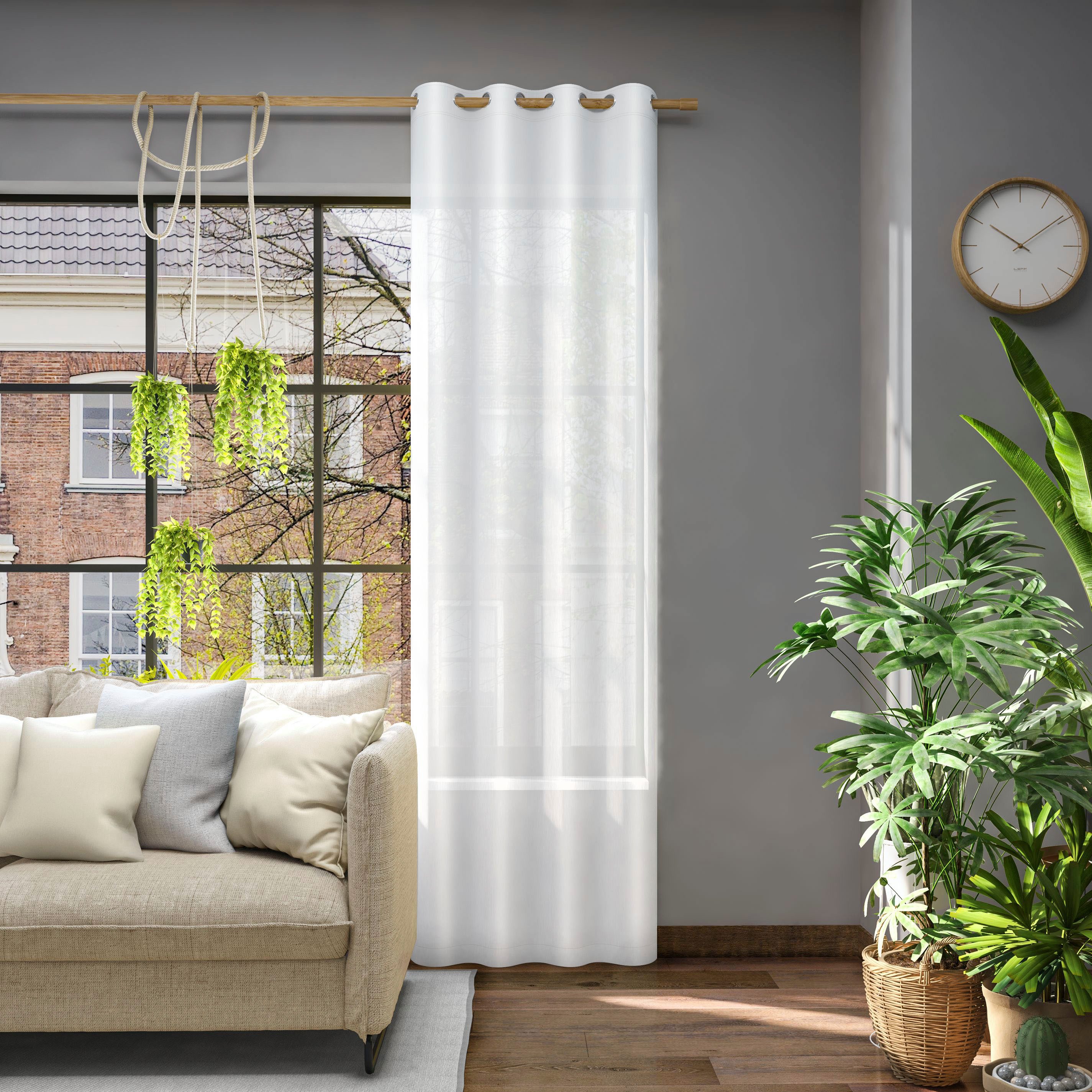 Neutex for you! Vorhang Libre (1 St), Ösen, halbtransparent, Jacquard, Breite 142 cm, nach Maß – Bild 3 von 5