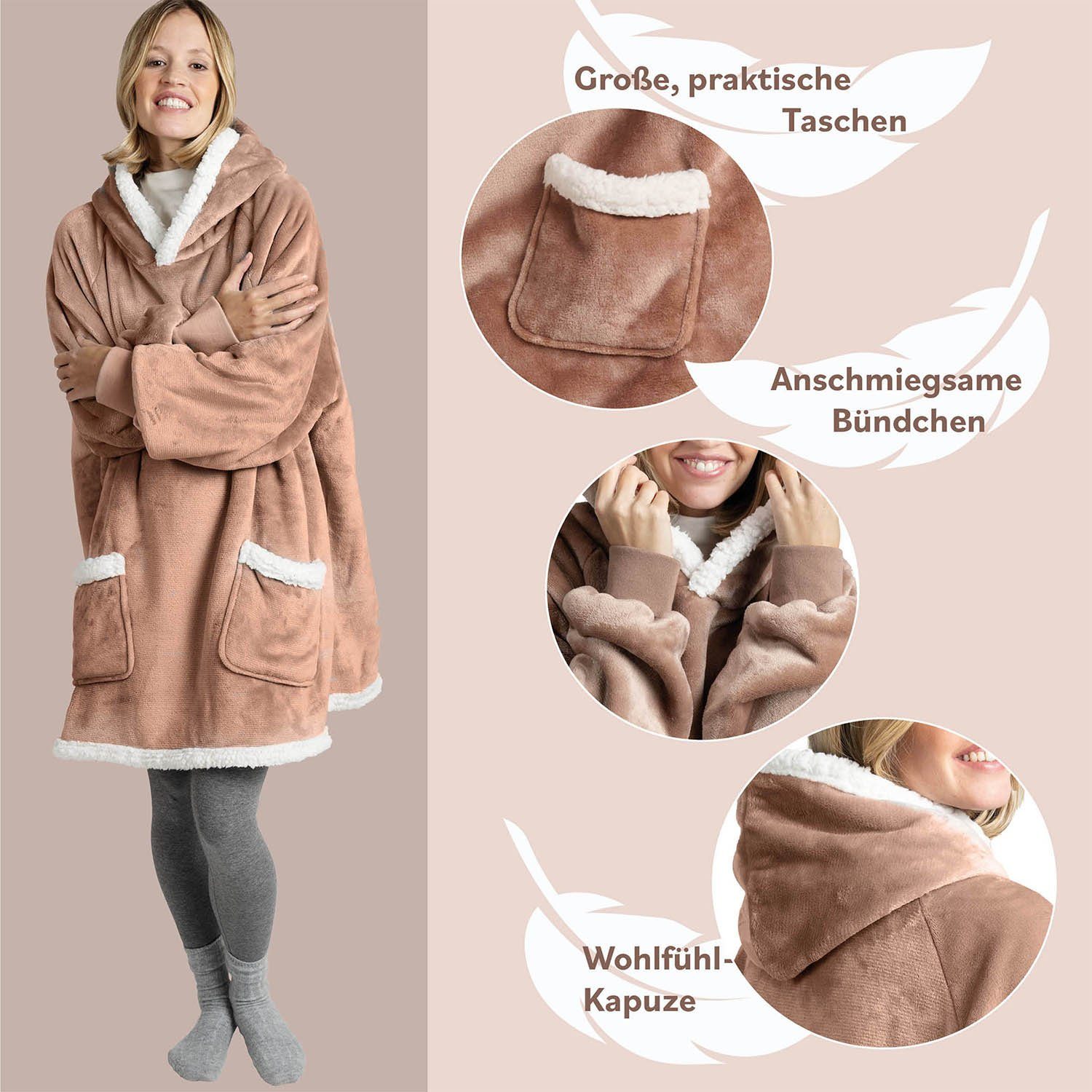 Blumtal Hoodie Ärmeldecke Unisex OEKO-TEX zertifiziert