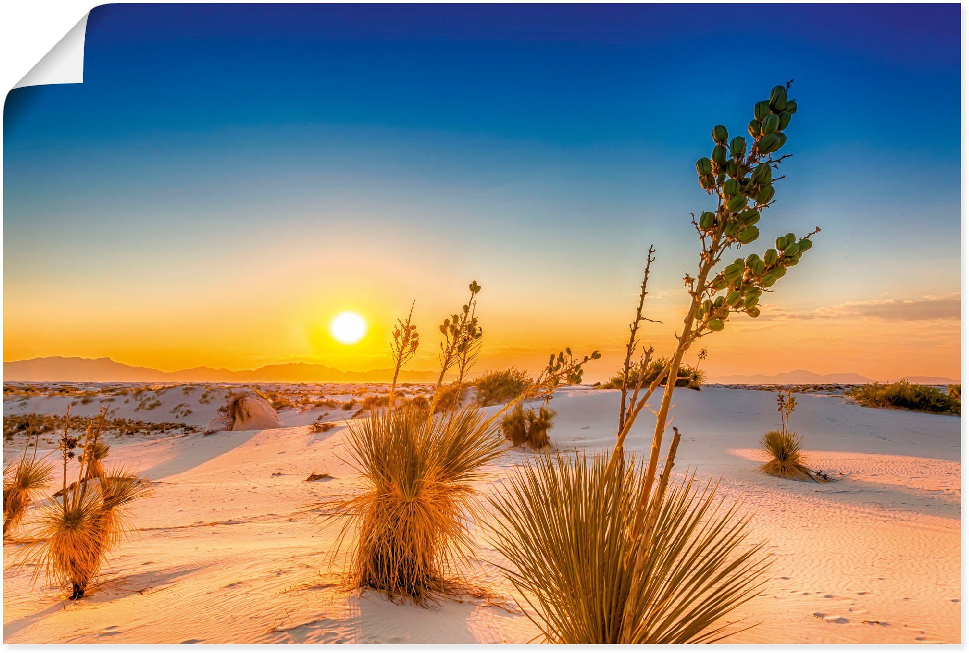 Artland Wandbild »Sonnenuntergang White Sands«, Wüstenbilder (1 Stück), in vielen Größen & Produktarten - Alubild / Outdoorbild für den Außenbereich, Leinwandbild, Poster, Wandaufkleber / Wandtattoo auch für Badezimmer geeignet-Otto