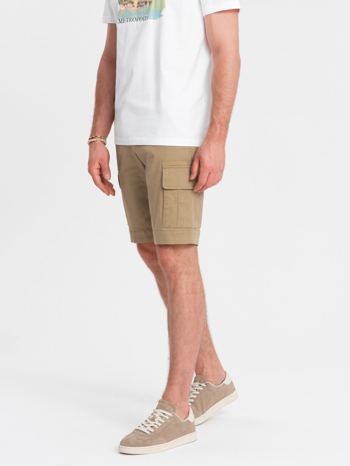 Cargoshorts Einfarbige Herrenshorts mit Cargotaschen