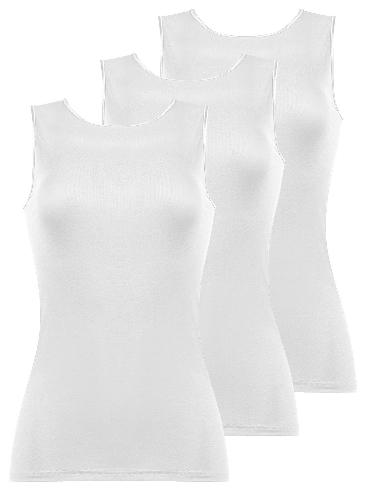 Nina Von C. Achselhemd Cotton Damen - 3er Shirt 3-St) Fine (Packung, ohne Arm Pack