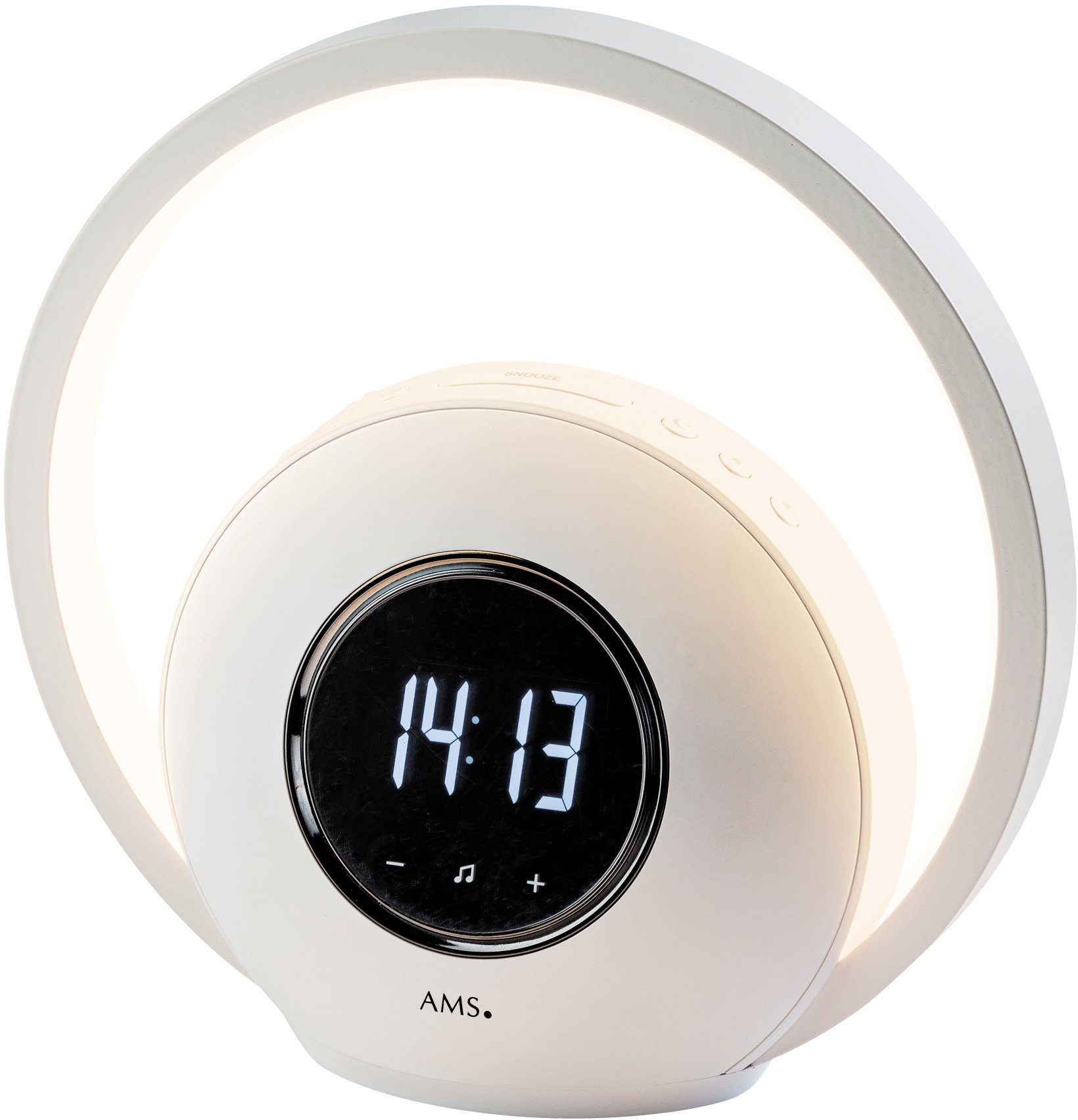 AMS Tageslichtwecker T1303 Wecker, Quarzwecker, Digital-Wecker, Schlafzimmer, LED, Sound