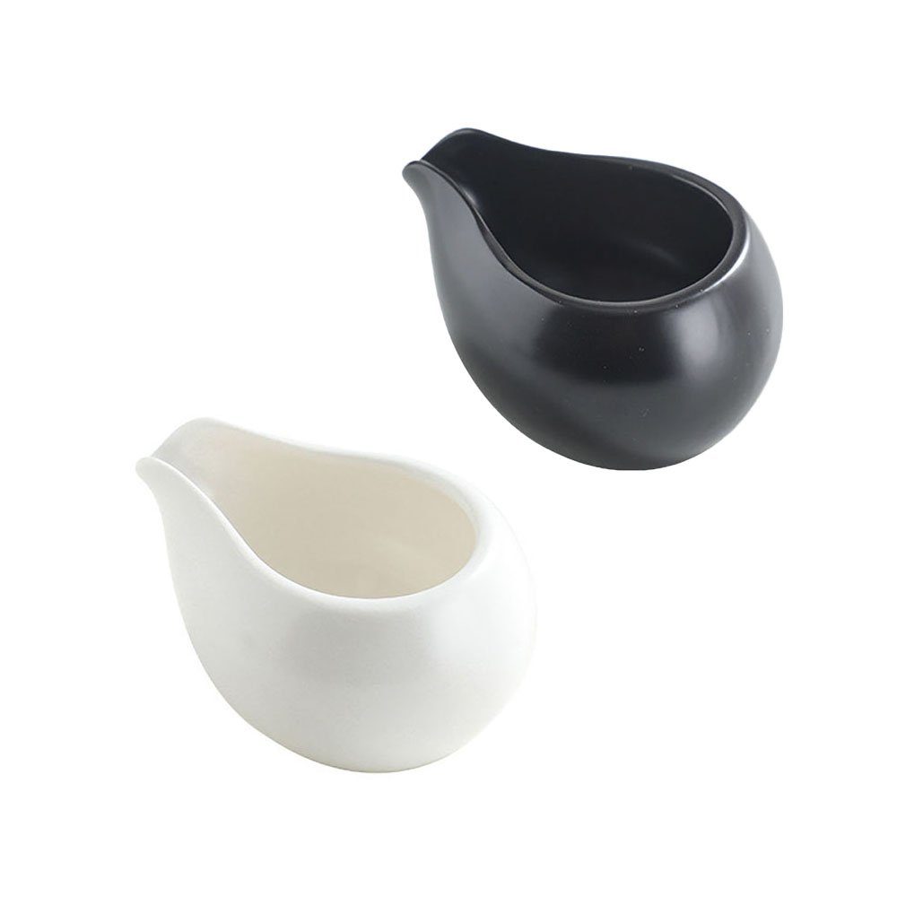 CTGtree Vorratsdose 2 Stück Kaffeemilchspender Keramik Weiß (2-tlg) Schwarz, und