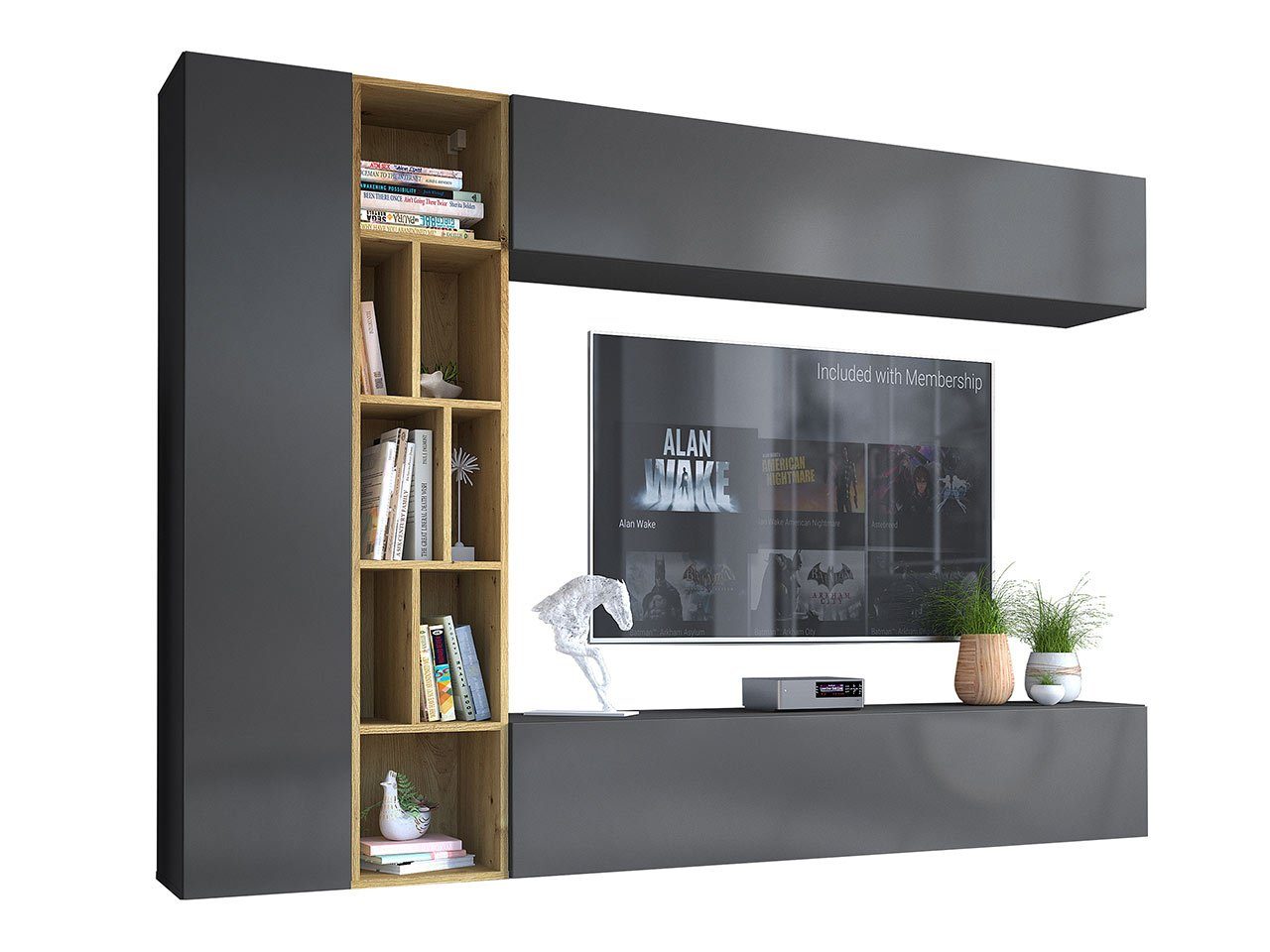 MIRJAN24 Wohnwand Kodita, (Komplett-Set, 3x Hängeschrank, Regal), Praktisch günstig online kaufen