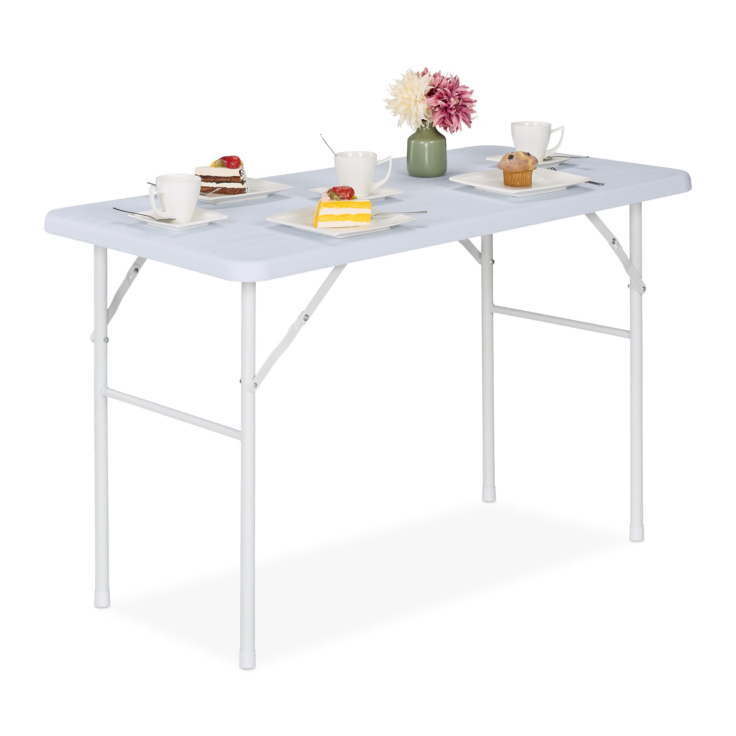 relaxdays Gartentisch Klappbarer Gartentisch Holzoptik günstig online kaufen